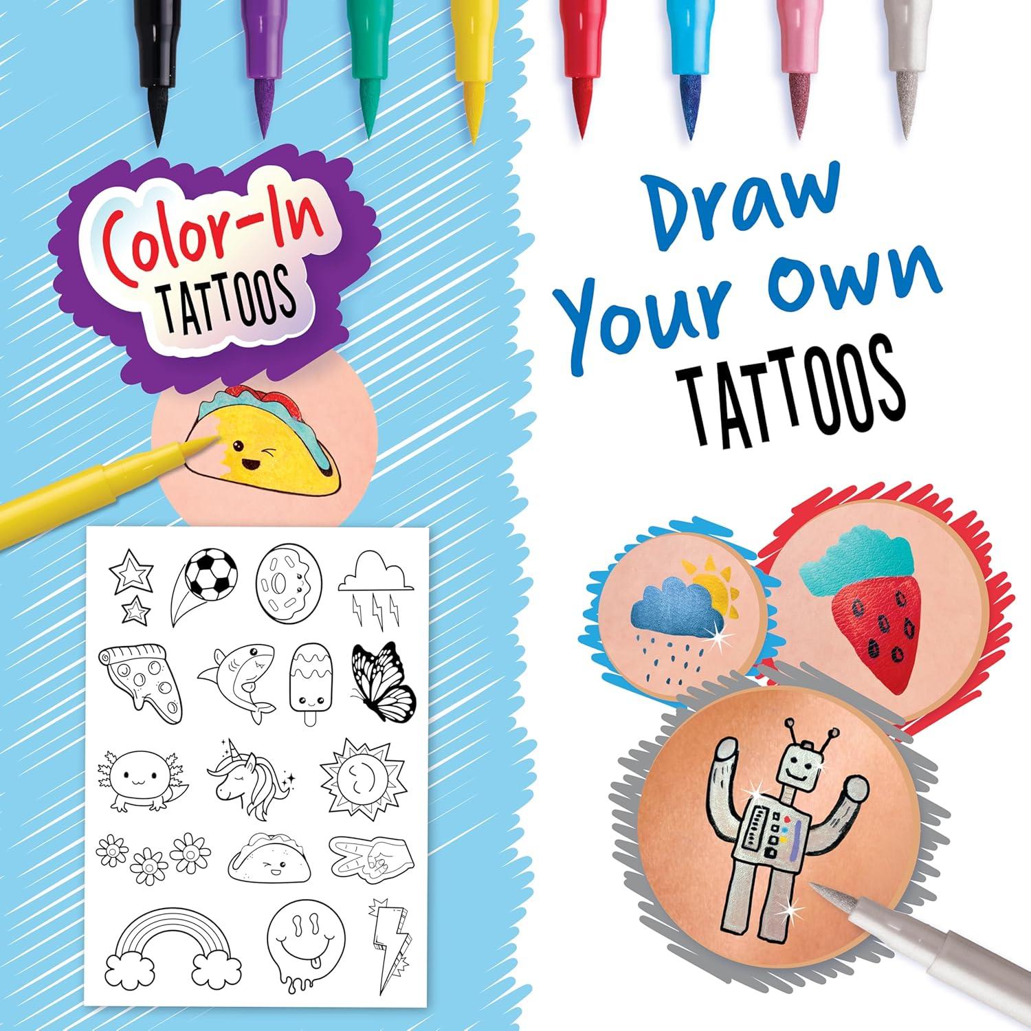 Kit de Tatuajes Temporales Creativity for Kids - 8 Marcadores DIY