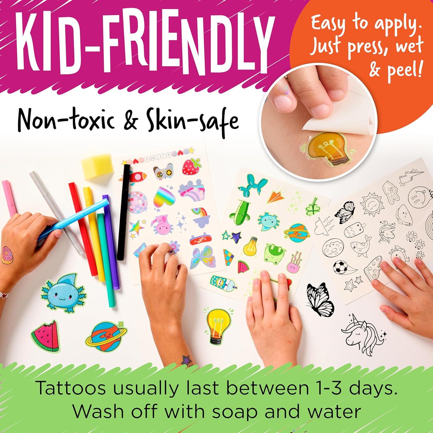 Kit de Tatuajes Temporales Creativity for Kids - 8 Marcadores DIY