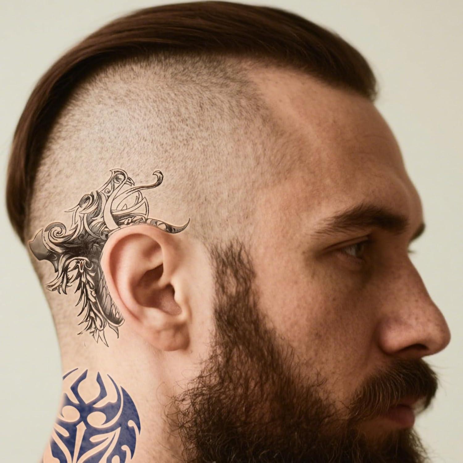 10 Hojas Tatuajes Temporales Vikingos VERKSTAD Impermeables