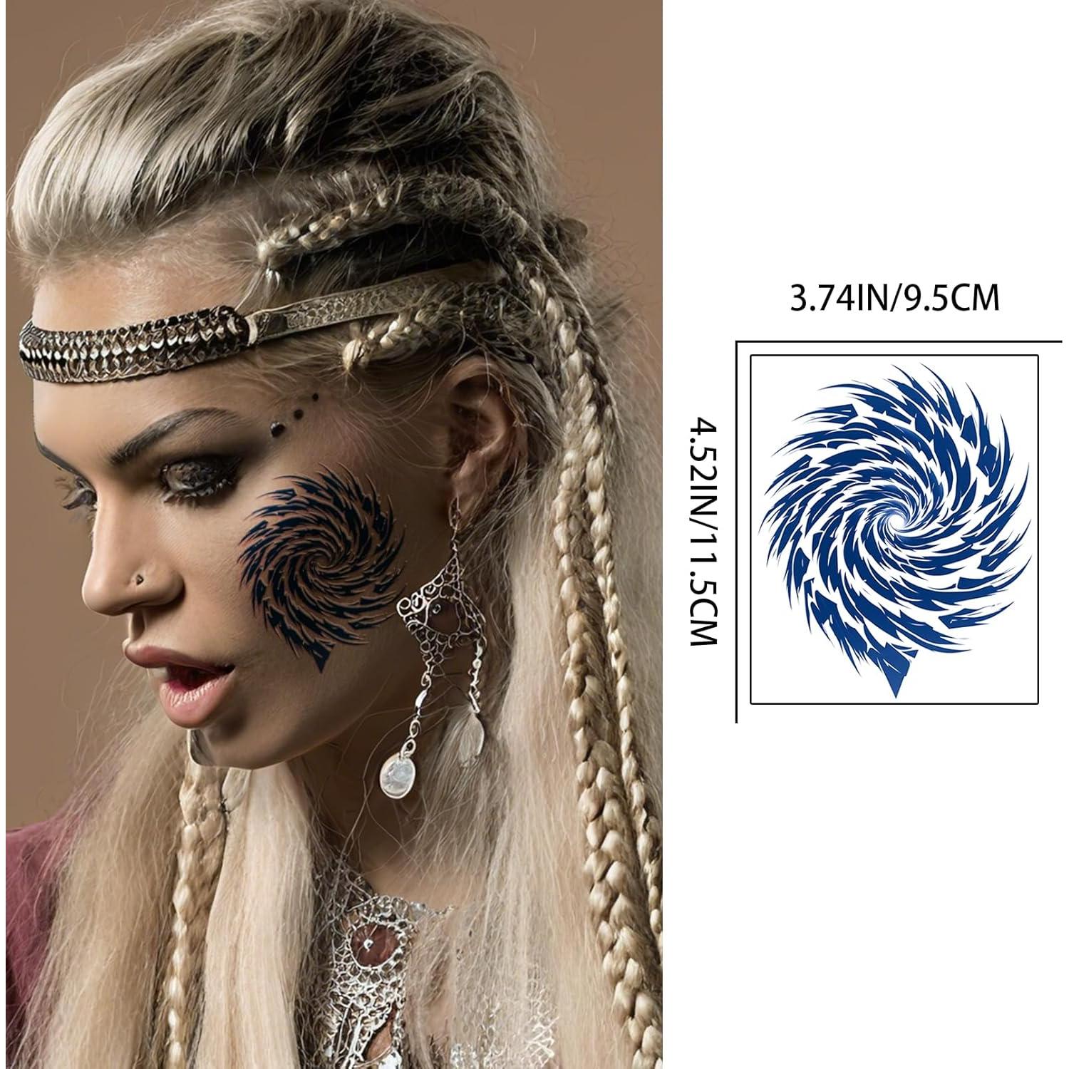 10 Hojas Tatuajes Temporales Vikingos VERKSTAD Impermeables