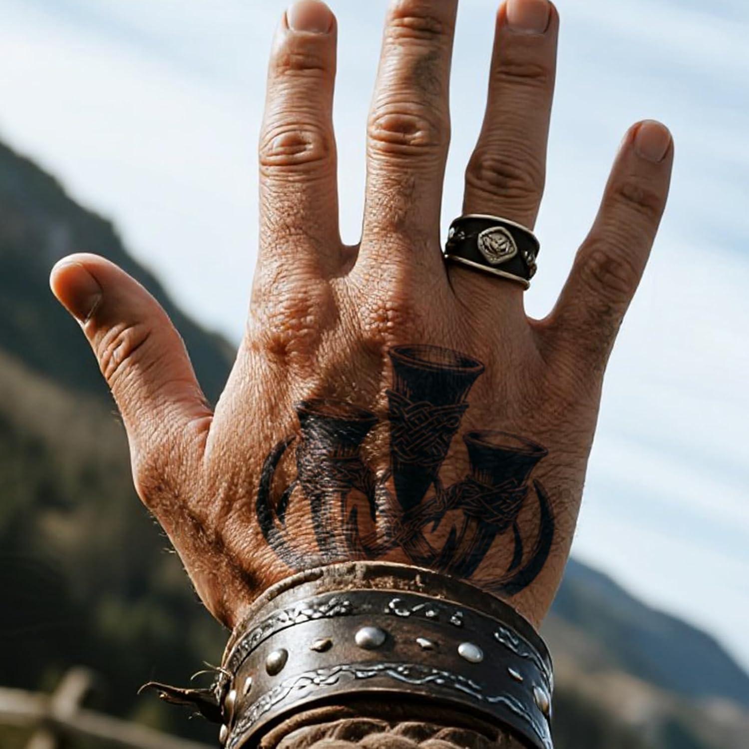 10 Hojas Tatuajes Temporales Vikingos VERKSTAD Impermeables