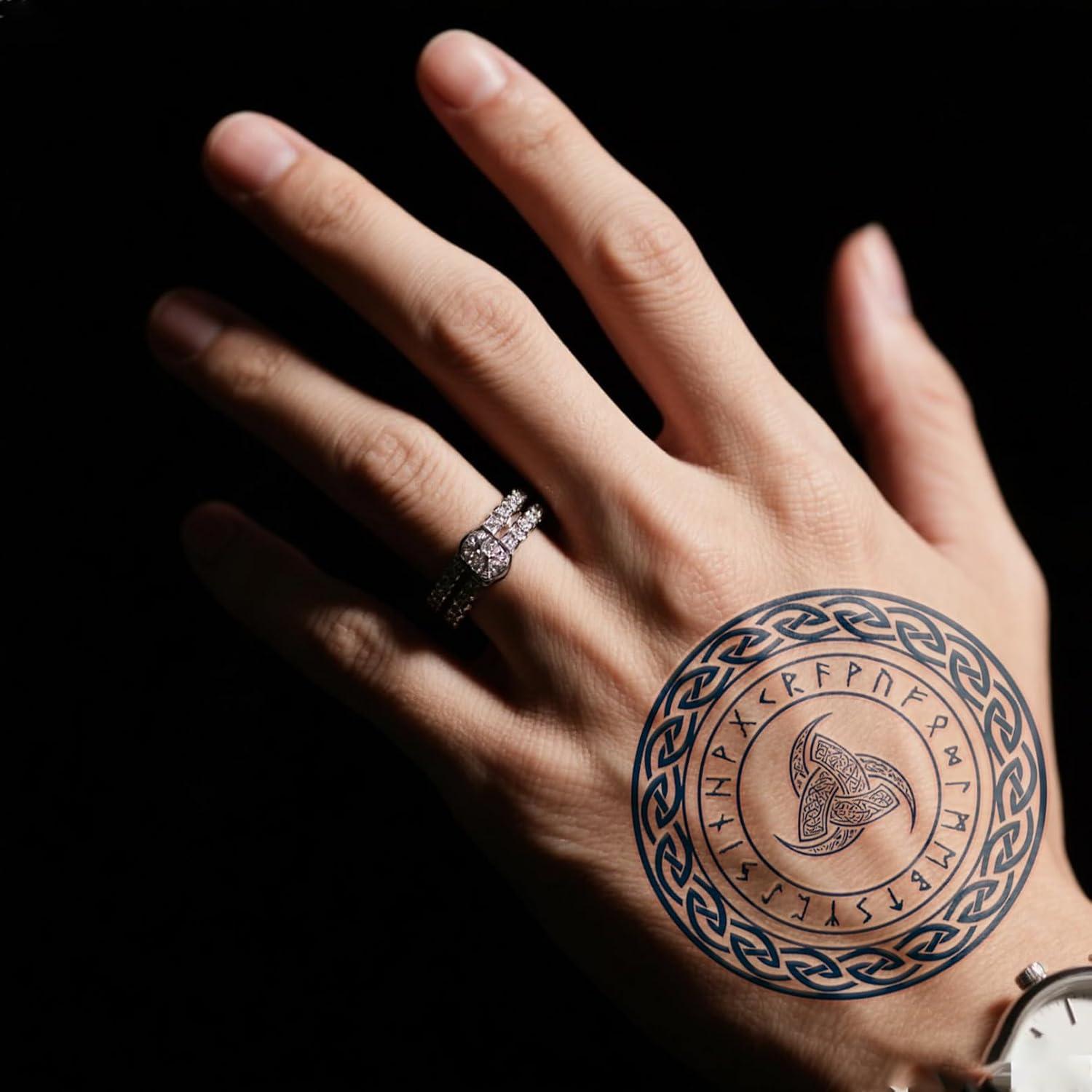 10 Hojas Tatuajes Temporales Vikingos VERKSTAD Impermeables