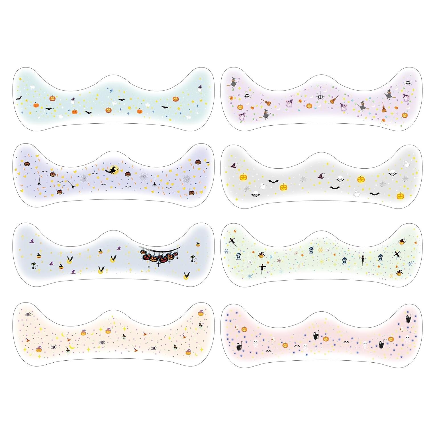 8 Tatuajes Faciales Brillantes Halloween LADDYFOX - Impermeables