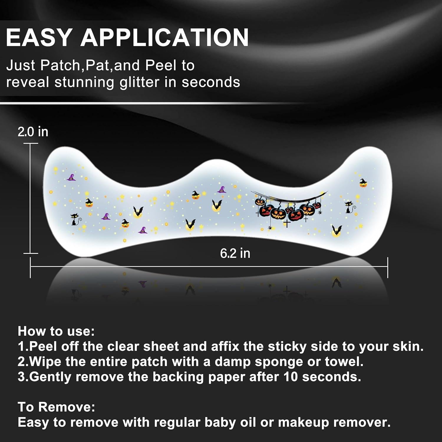 8 Tatuajes Faciales Brillantes Halloween LADDYFOX - Impermeables