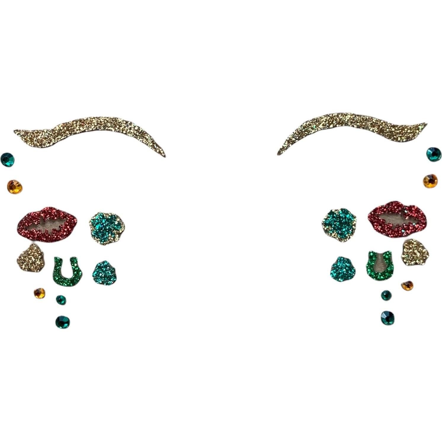 Conjunto de Pegatinas Faciales San Patricio Regent - 131 Gemas Brillantes