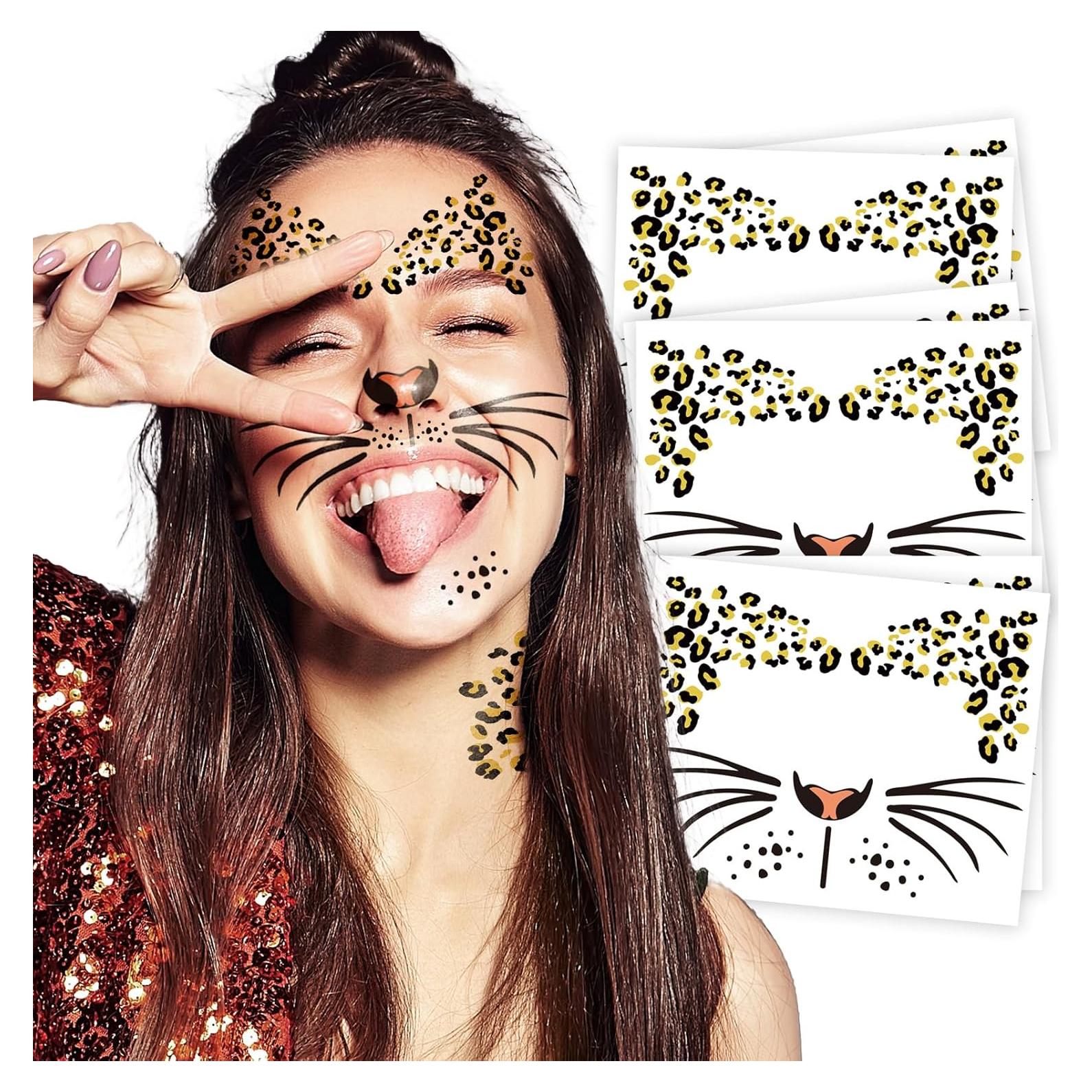 Tatuajes Temporales de Leopardo KOTBS - 6 Piezas Realistas