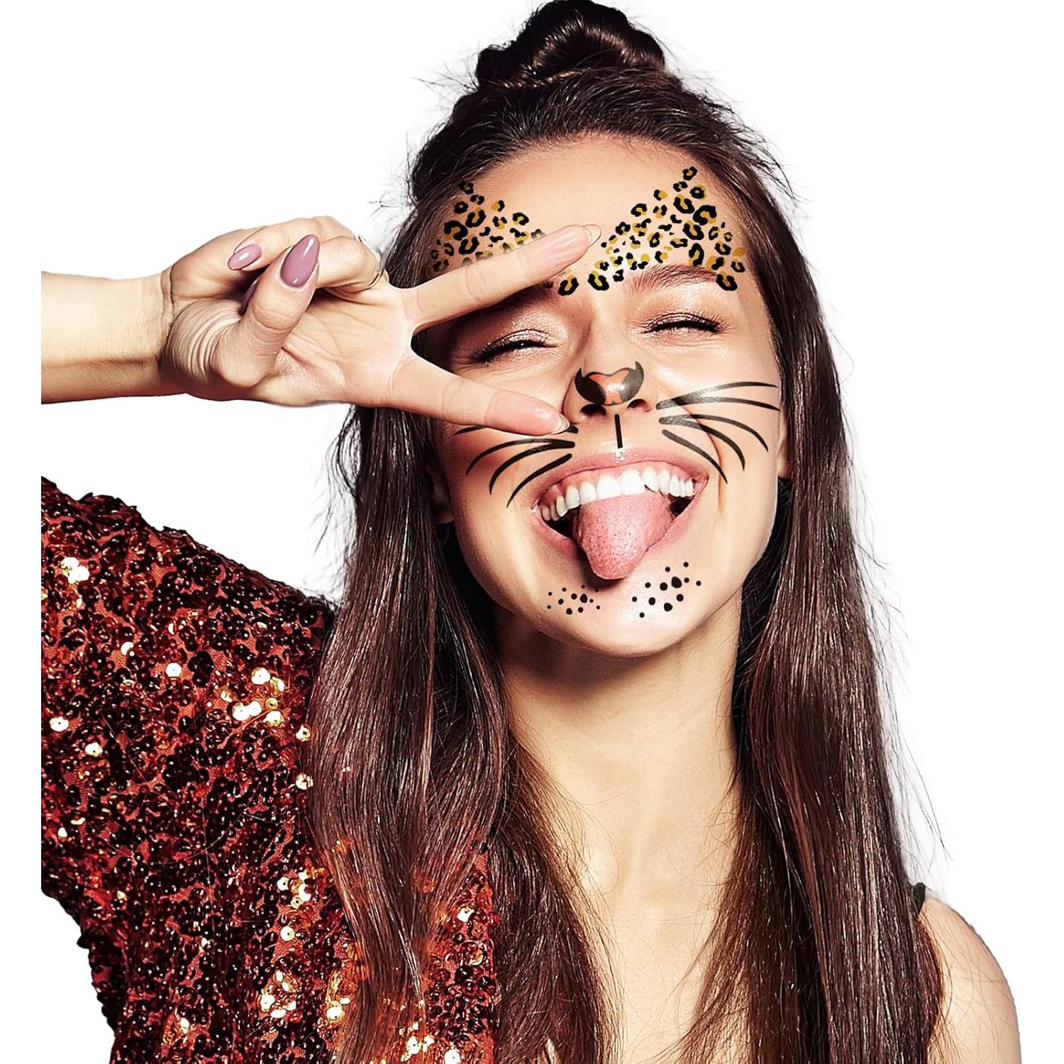 Tatuajes Temporales de Leopardo KOTBS - 6 Piezas Realistas