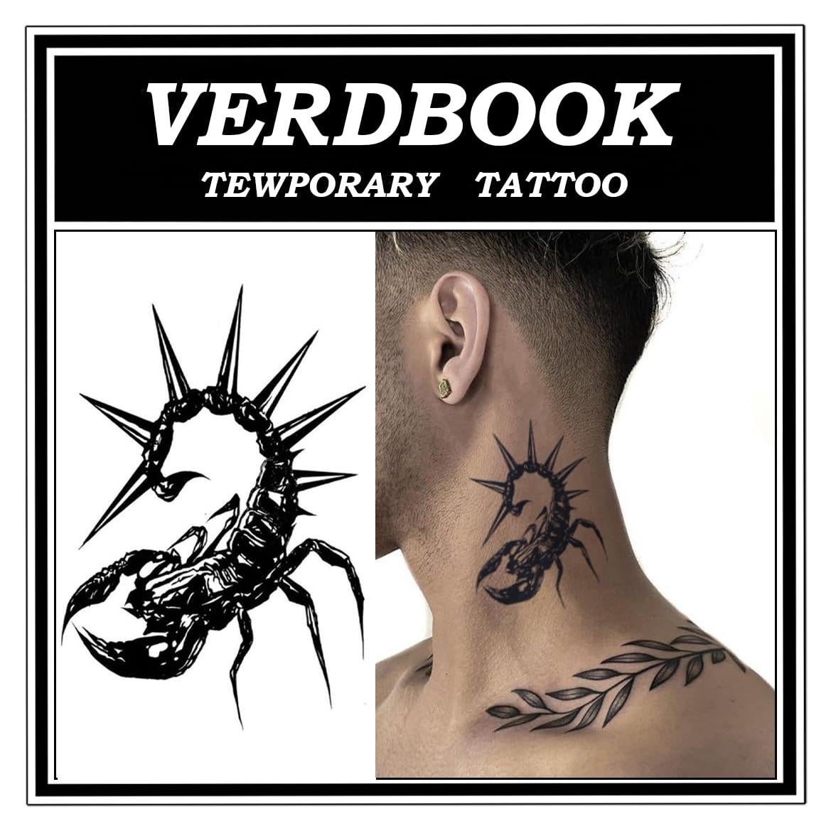 Kit de Tatuajes Temporales Impermeables VERDBOOK - 2 Hojas