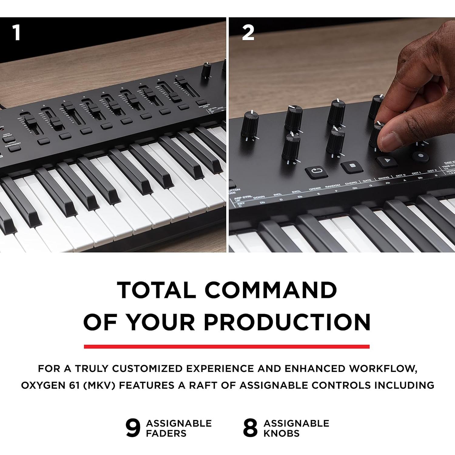 Controlador MIDI M-Audio Oxygen 61 MKV 61 Teclas USB