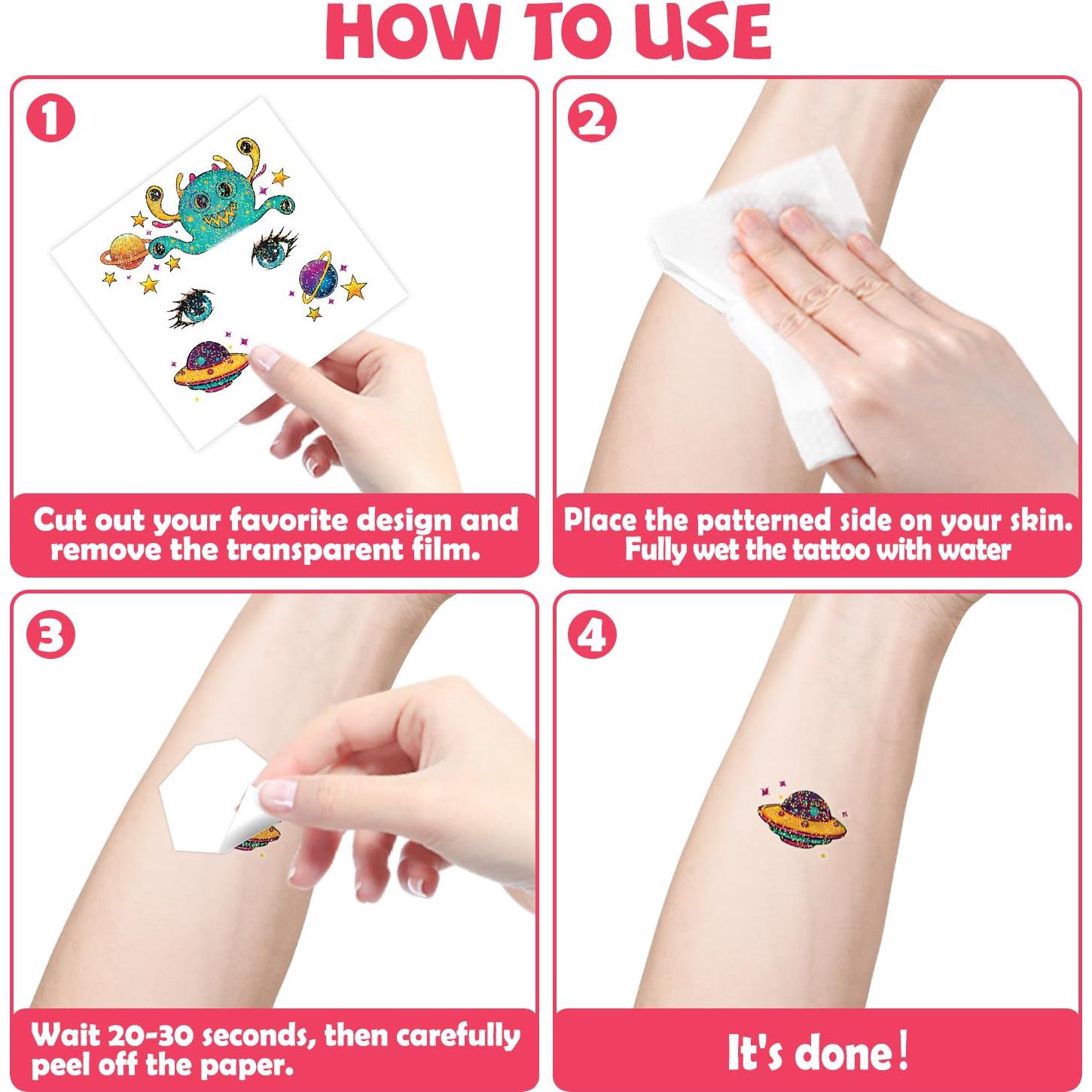 Tatuajes Faciales Brillantes Leesgel - 24 Piezas para Niños