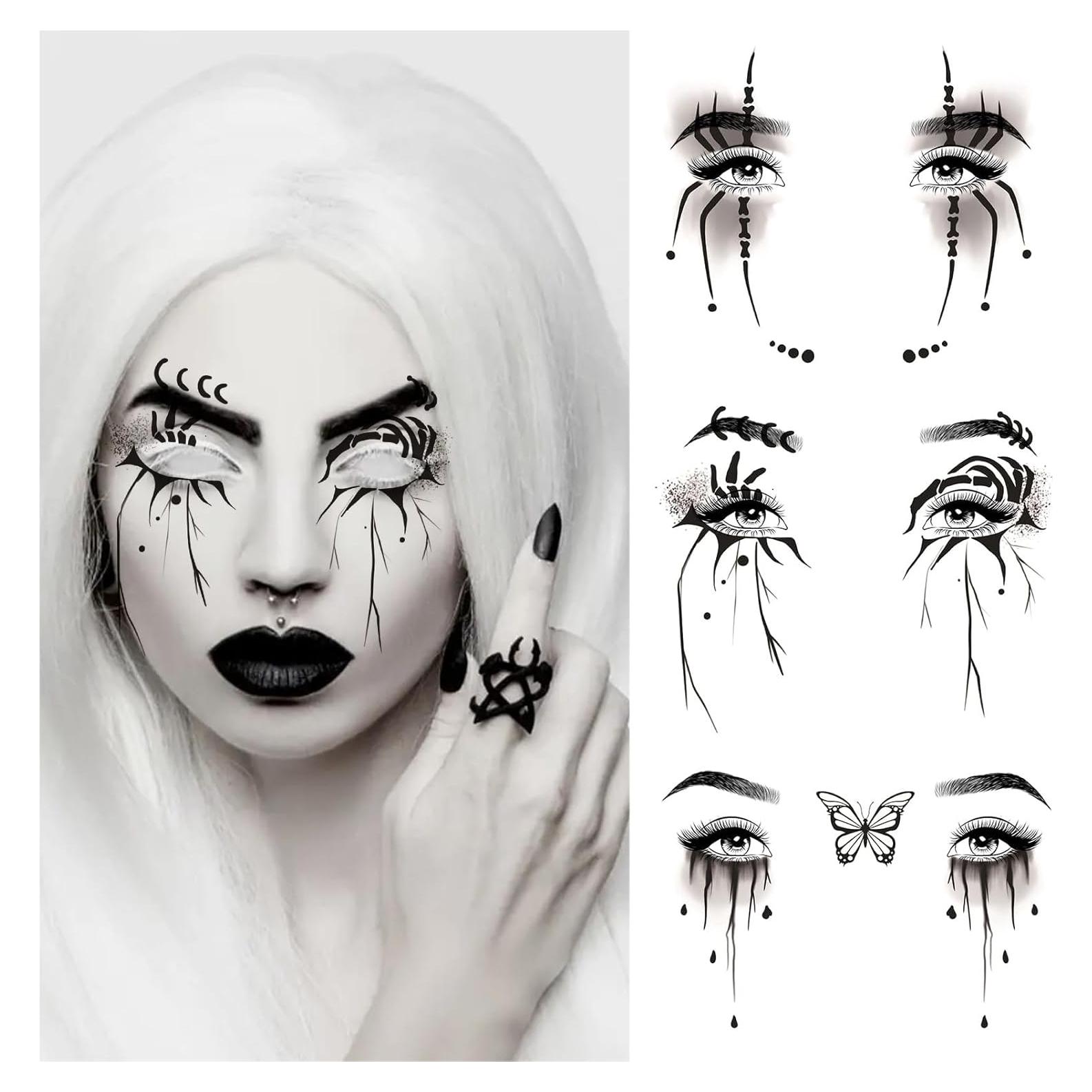 14 Hojas Tatuajes Temporales Halloween Furimuk - Maquillaje Facial