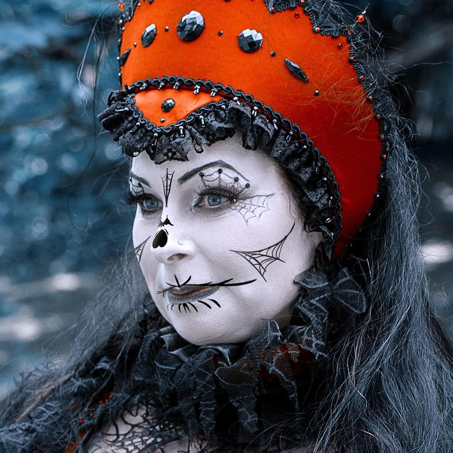 Tatuajes Temporales Día de los Muertos ZiYin - 10 Hojas Faciales