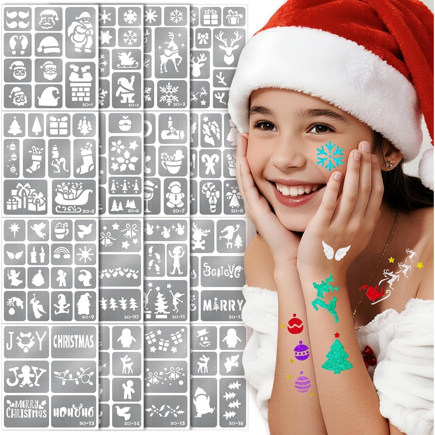 Marcadores de Tatuajes Temporales BASIFA - 8 Colores + 158 Plantillas