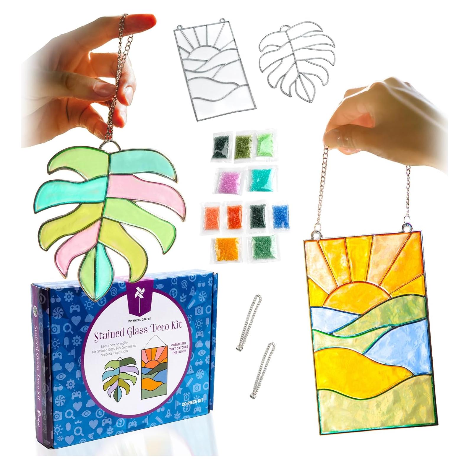 Kit de Manualidades de Vidrio Templado Pinwheel Crafts - 2 Marcos y Cuentas