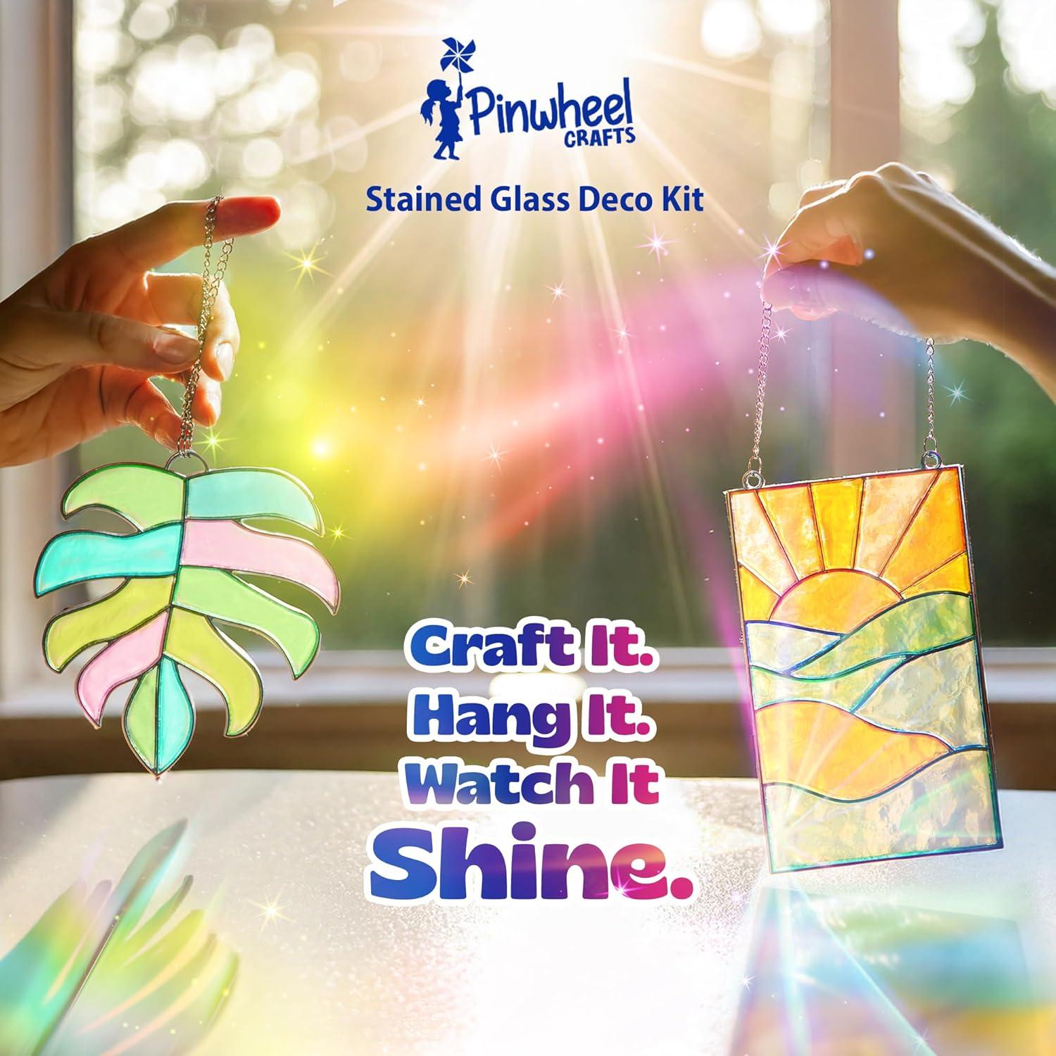 Kit de Manualidades de Vidrio Templado Pinwheel Crafts - 2 Marcos y Cuentas