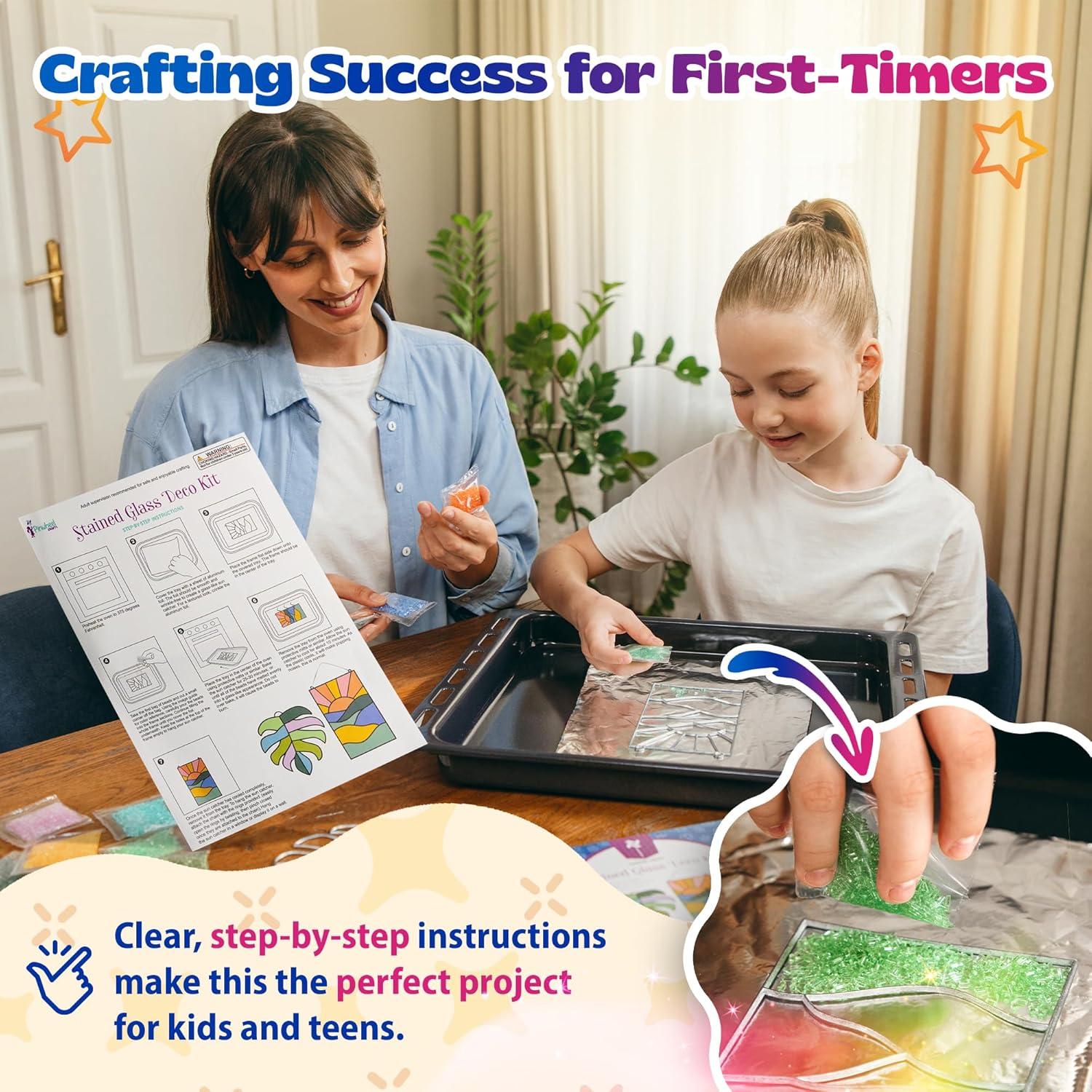 Kit de Manualidades de Vidrio Templado Pinwheel Crafts - 2 Marcos y Cuentas