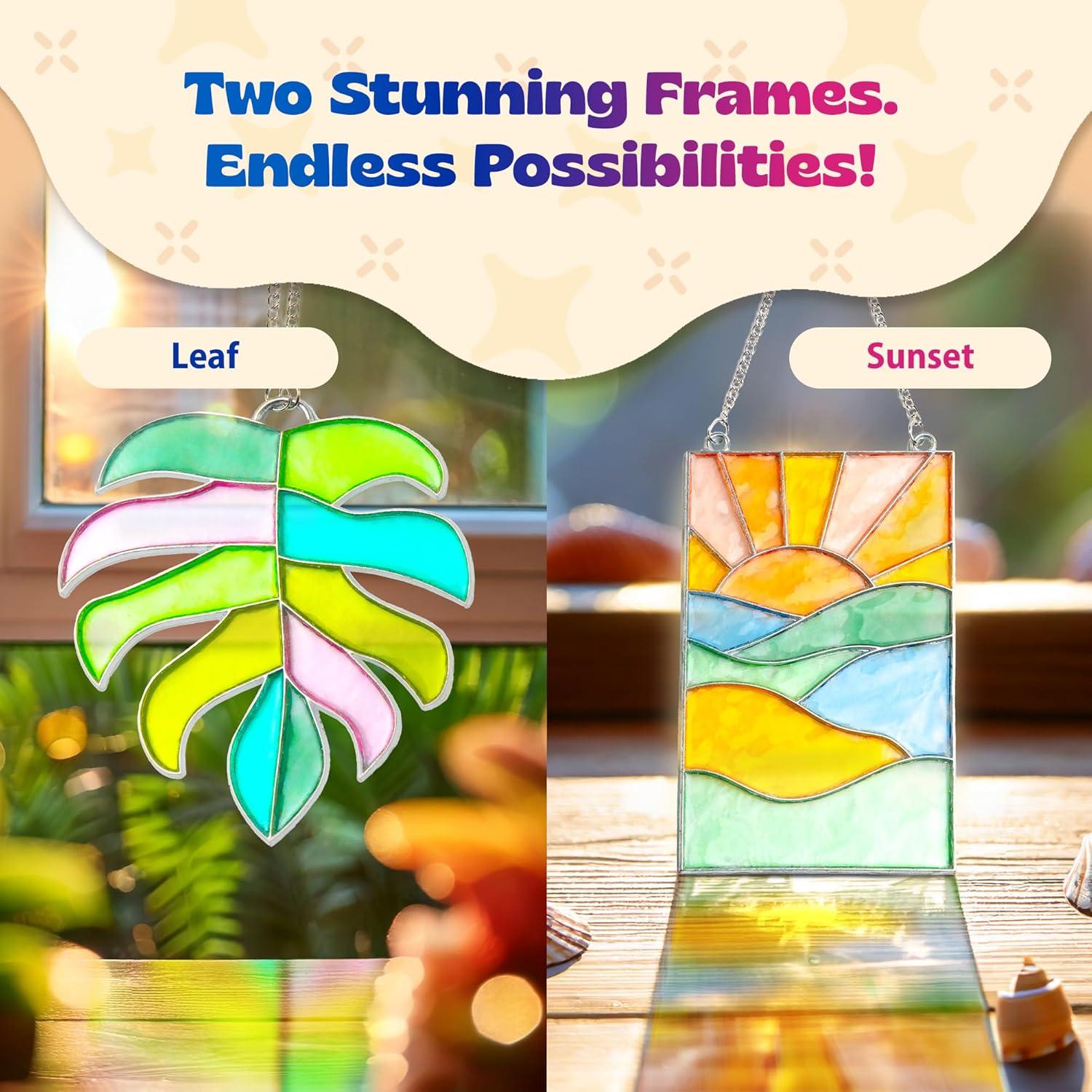 Kit de Manualidades de Vidrio Templado Pinwheel Crafts - 2 Marcos y Cuentas