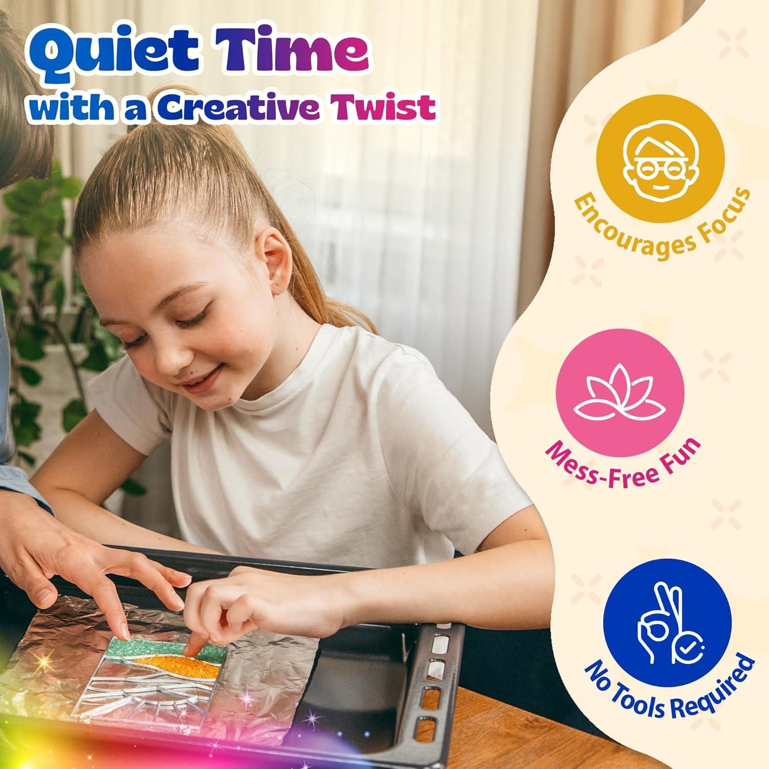 Kit de Manualidades de Vidrio Templado Pinwheel Crafts - 2 Marcos y Cuentas