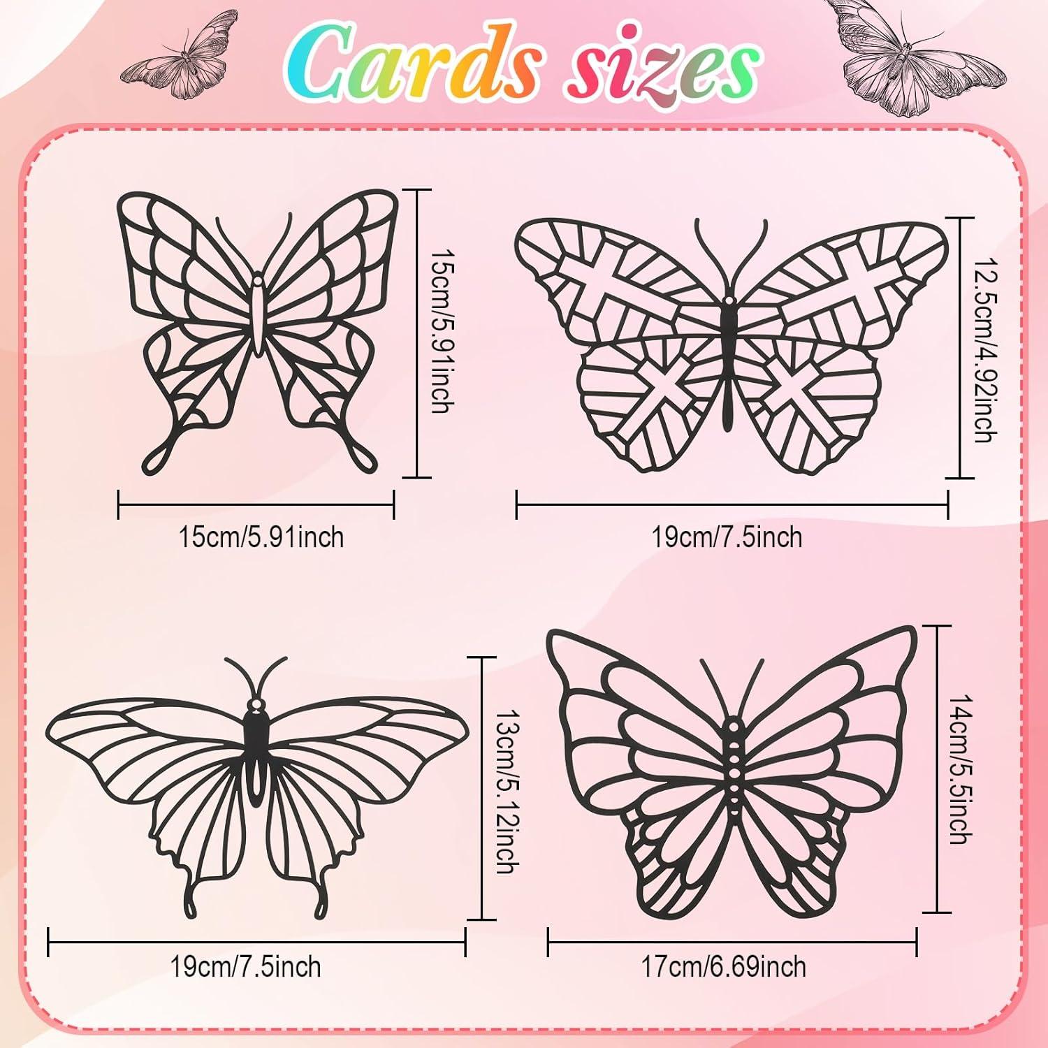 Kit de Manualidades de Papel Yeaqee 24 Piezas Mariposa