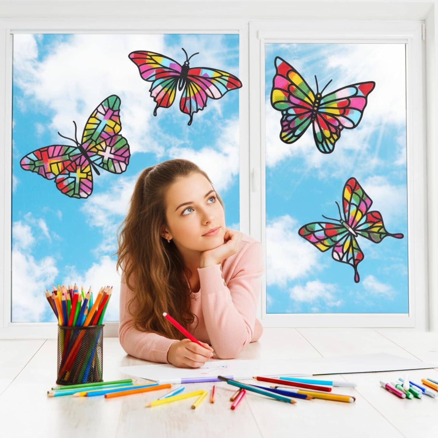 Kit de Manualidades de Papel Yeaqee 24 Piezas Mariposa