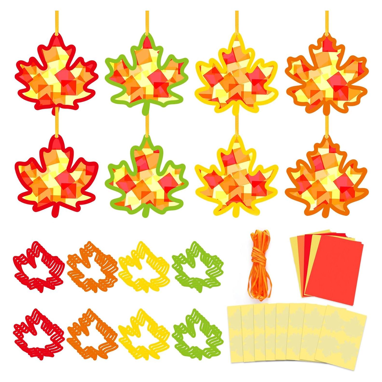 Kit de Manualidades de Otoño 32 Piezas Hoja de Arce Gisgfim