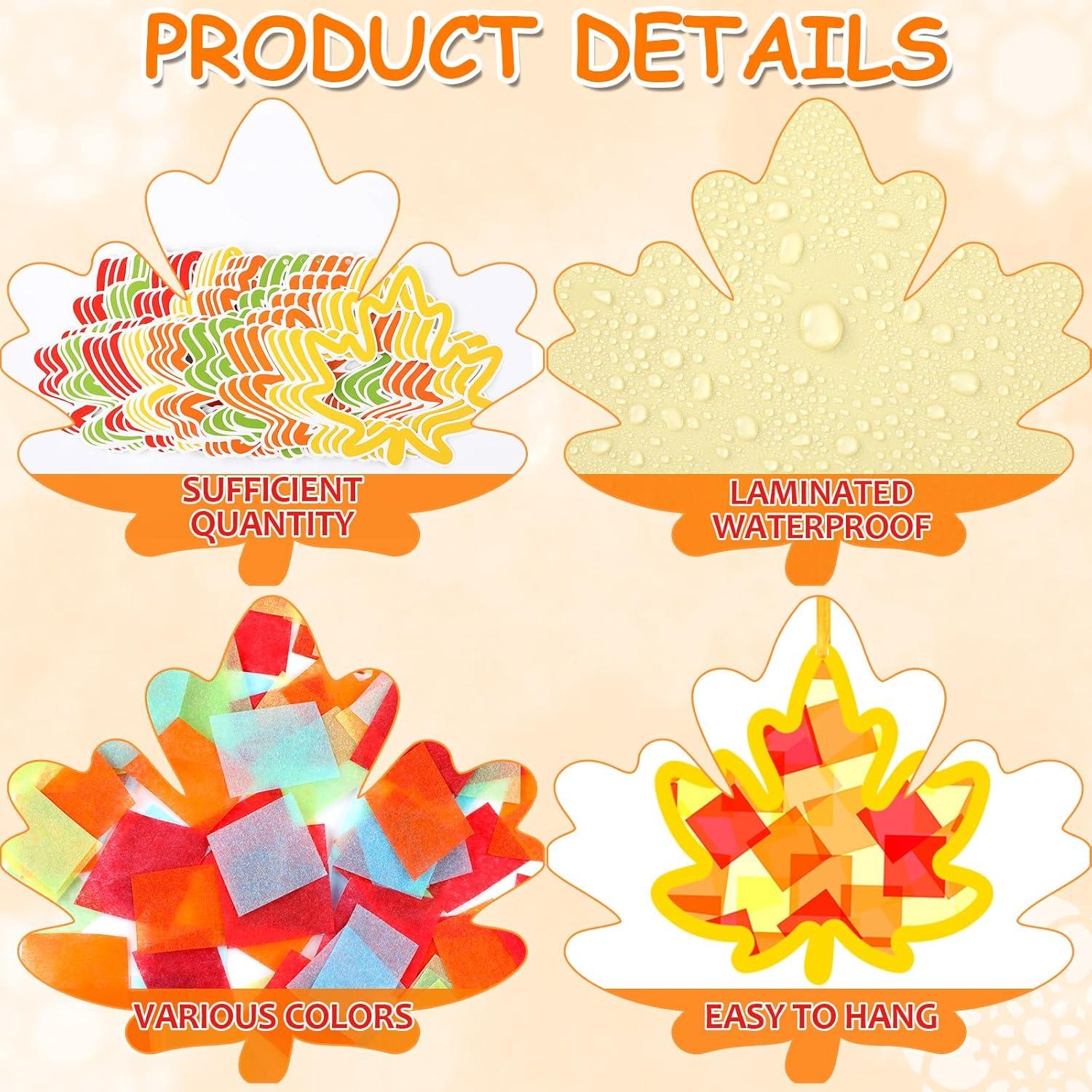 Kit de Manualidades de Otoño 32 Piezas Hoja de Arce Gisgfim