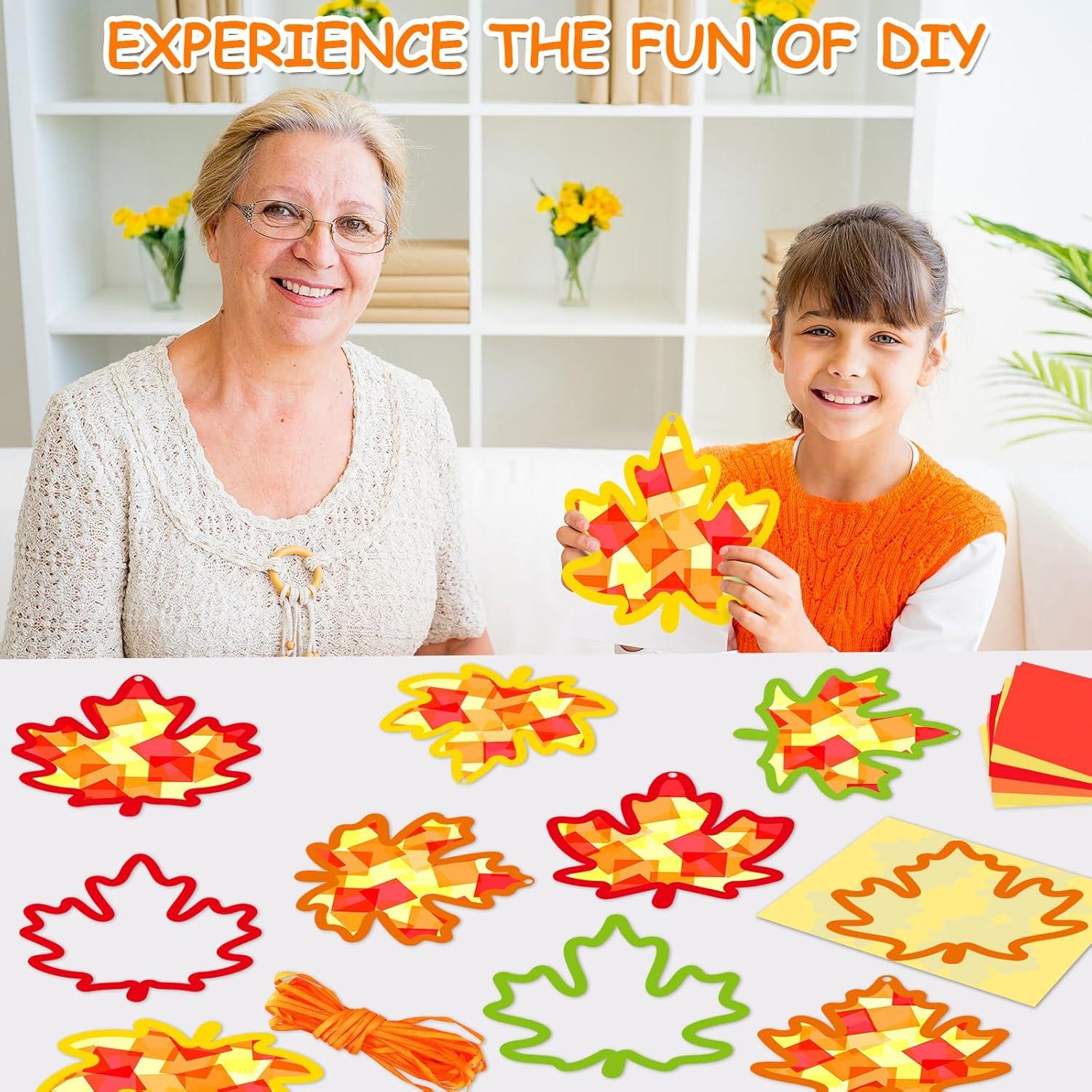 Kit de Manualidades de Otoño 32 Piezas Hoja de Arce Gisgfim