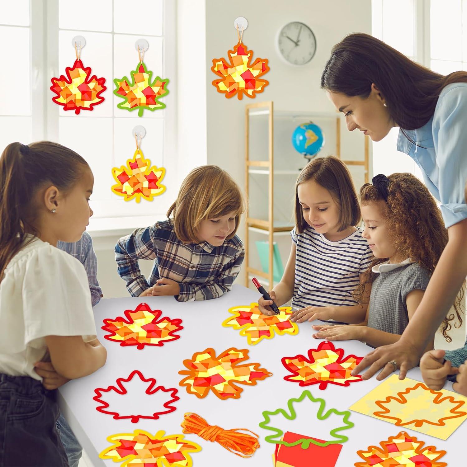 Kit de Manualidades de Otoño 32 Piezas Hoja de Arce Gisgfim