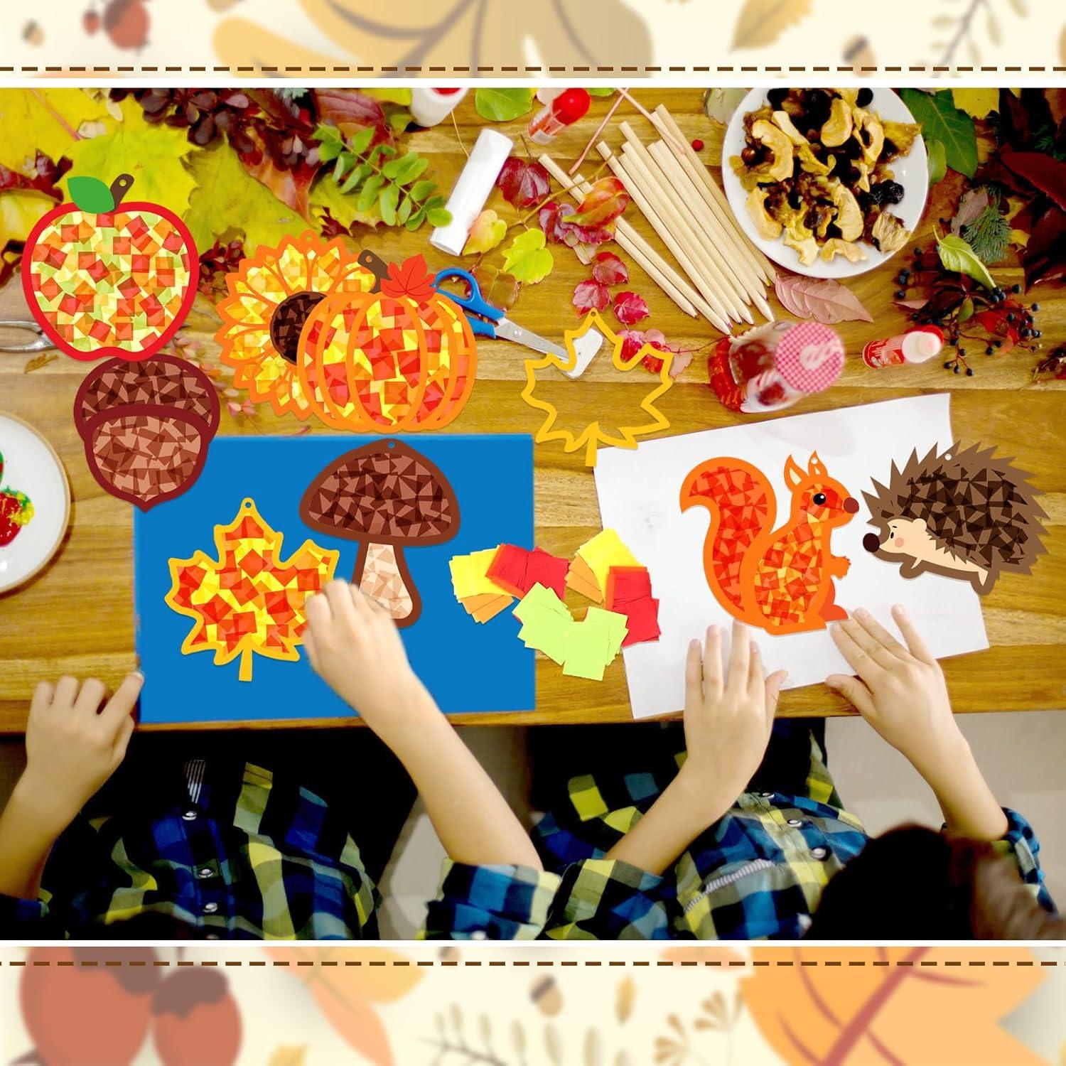 Kit de Manualidades Otoñales Funrous 32 Piezas con Papel de Seda