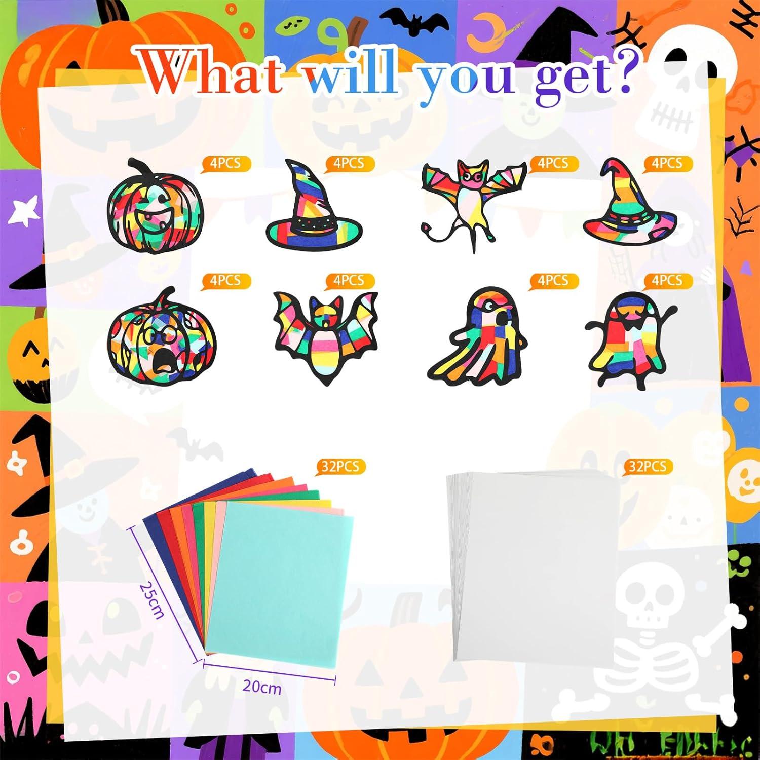 Kit de Manualidades Halloween Marspark 32 Piezas Suncatcher