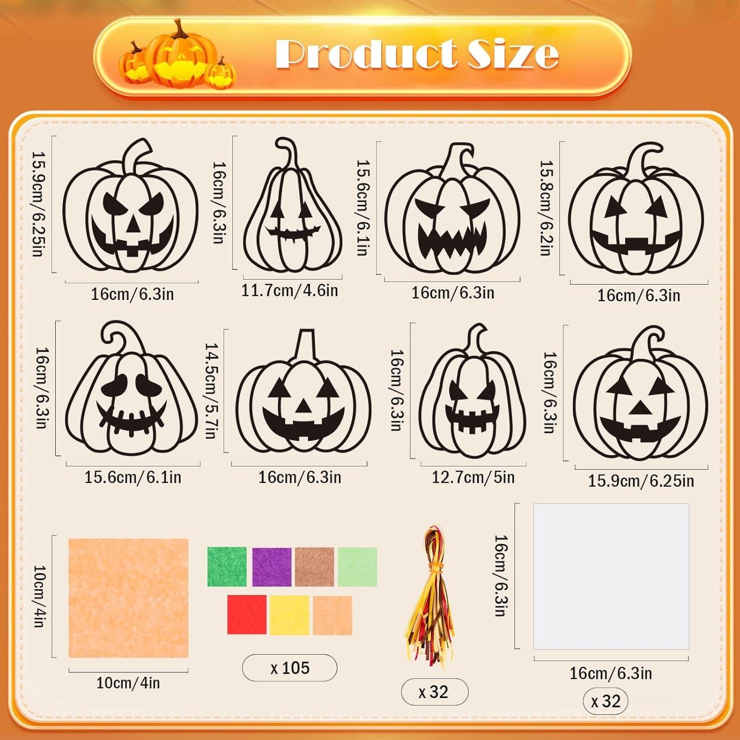 Kit de Manualidades de Calabaza MixTeach - 32 Piezas DIY Halloween