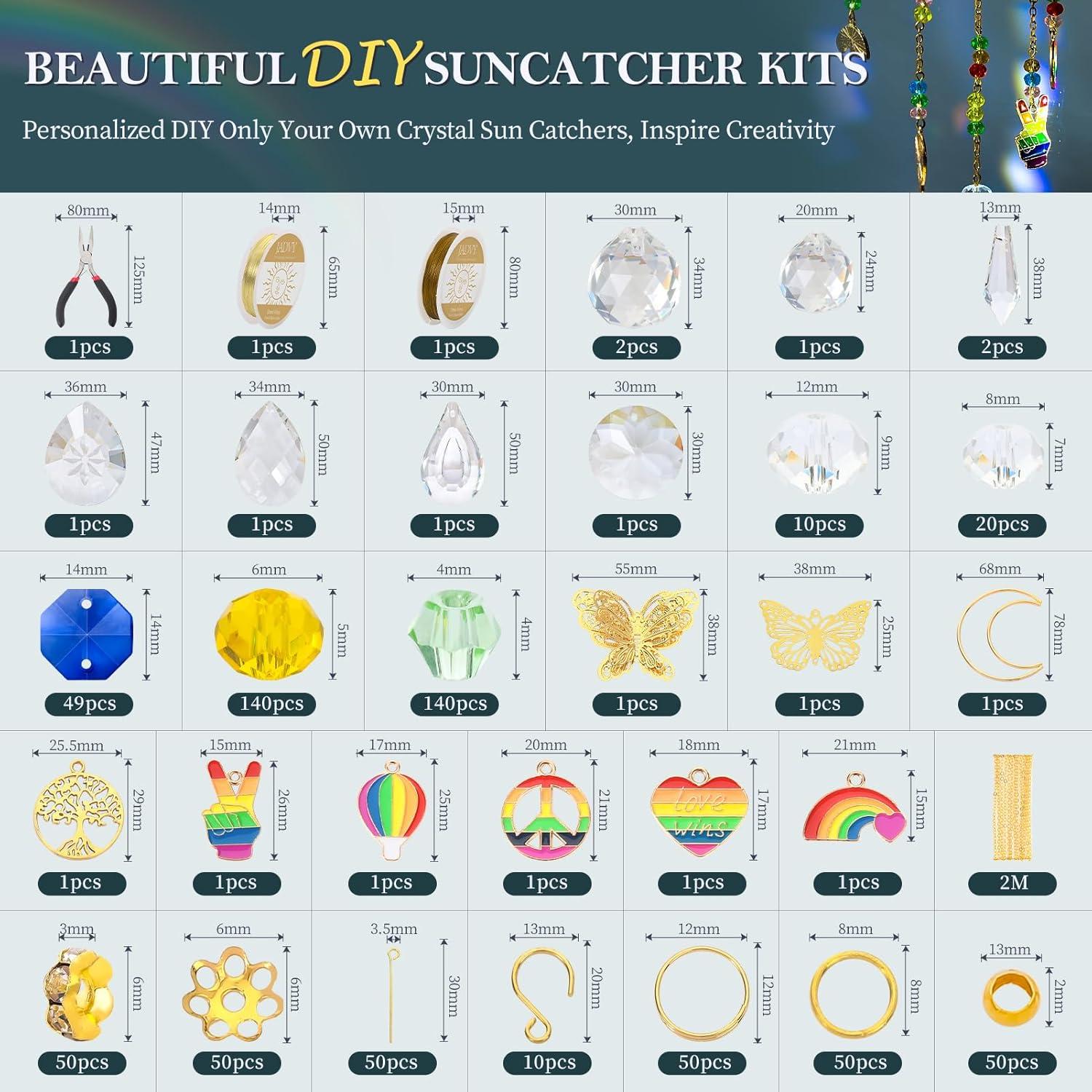 Kit de Suncatchers de Cristal DIY JADVY 310 Piezas para Ventana