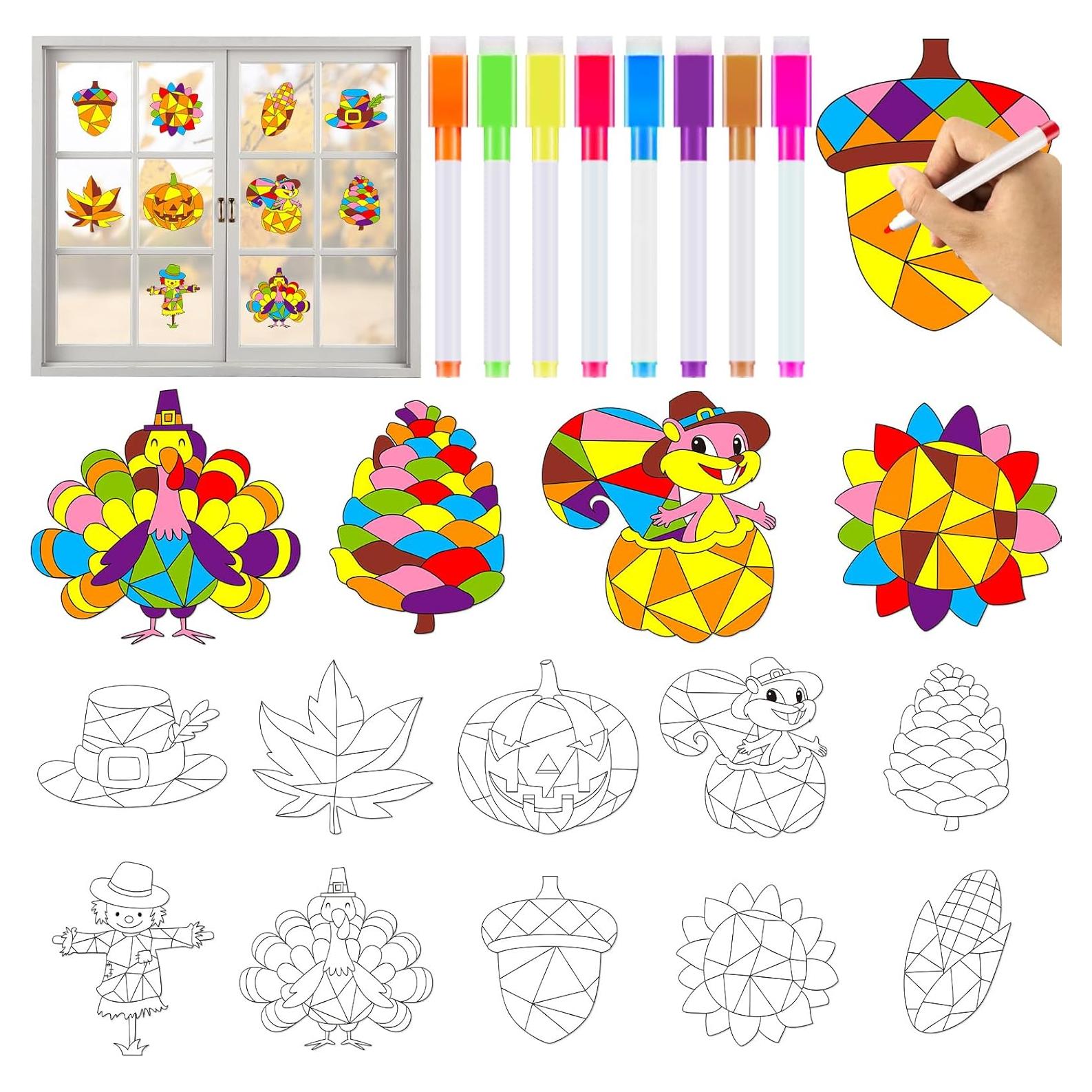 Kit de Manualidades de Otoño Qyeahkj 30 Piezas Suncatcher