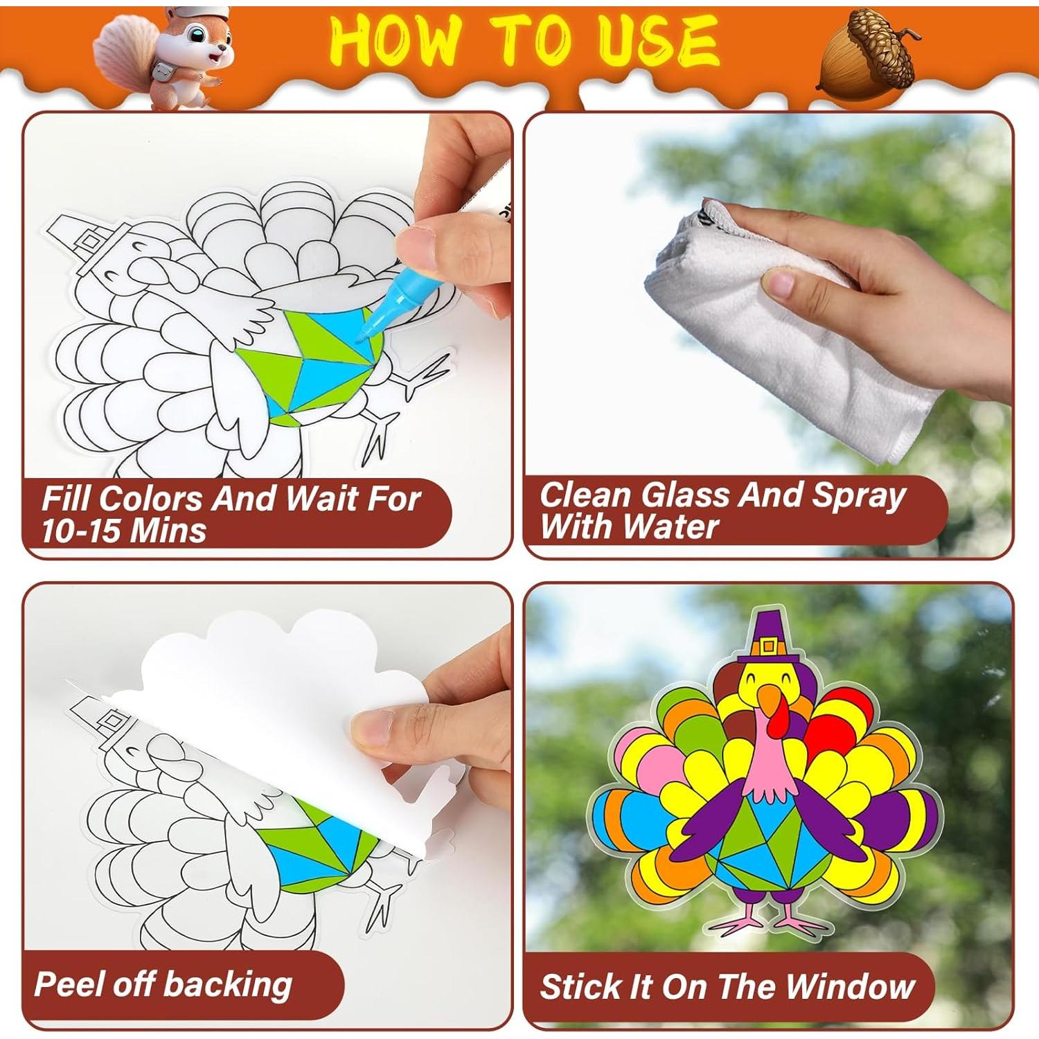 Kit de Manualidades de Otoño Qyeahkj 30 Piezas Suncatcher