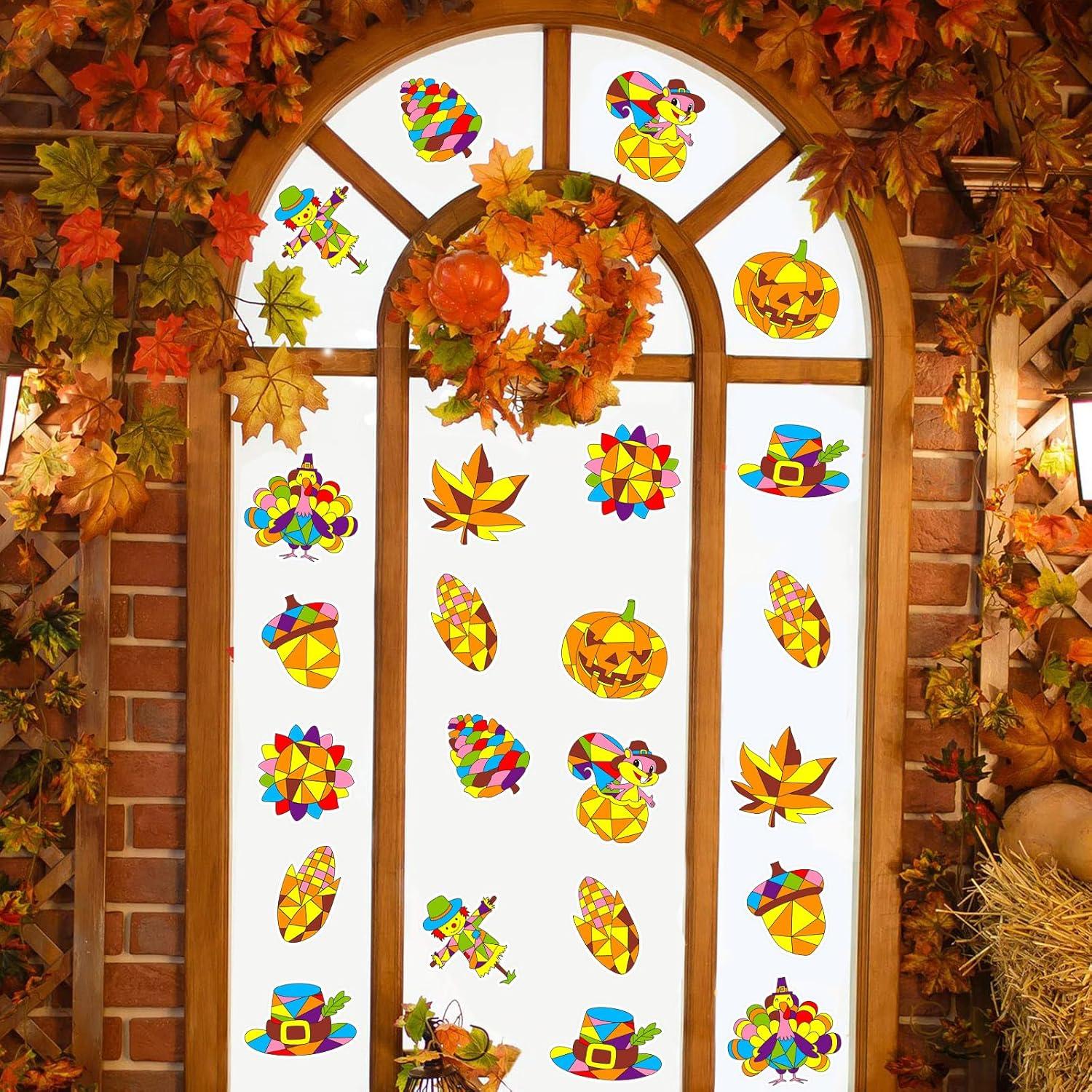 Kit de Manualidades de Otoño Qyeahkj 30 Piezas Suncatcher