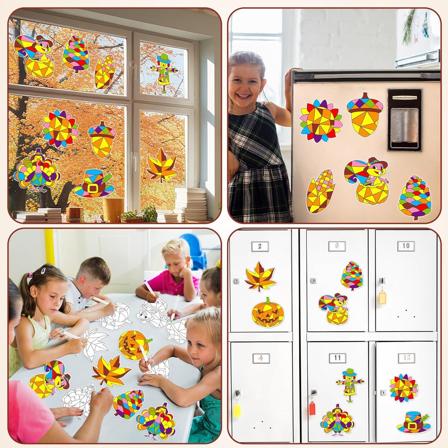 Kit de Manualidades de Otoño Qyeahkj 30 Piezas Suncatcher