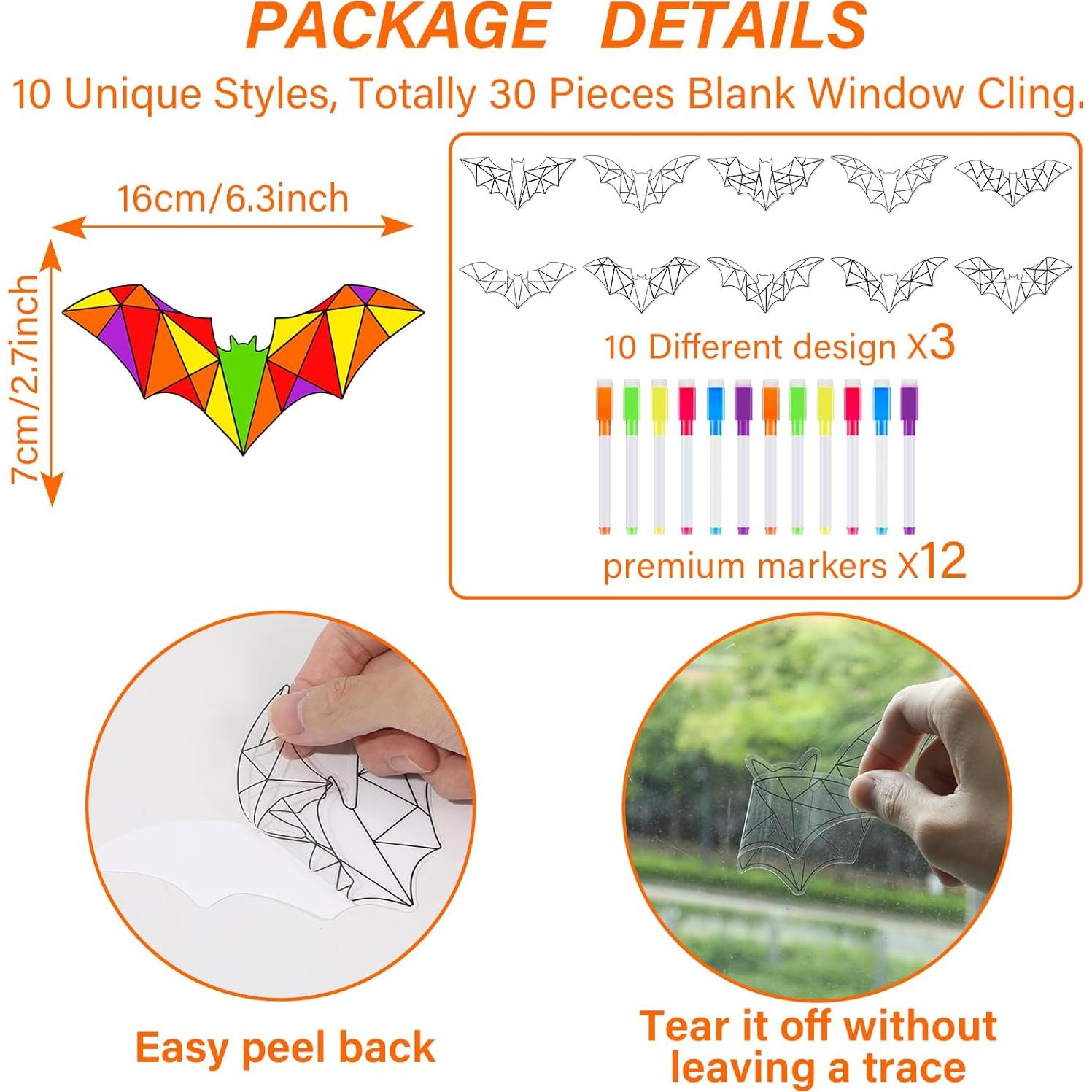 Kit de Manualidades Halloween Qyeahkj 30 Piezas Murciélago