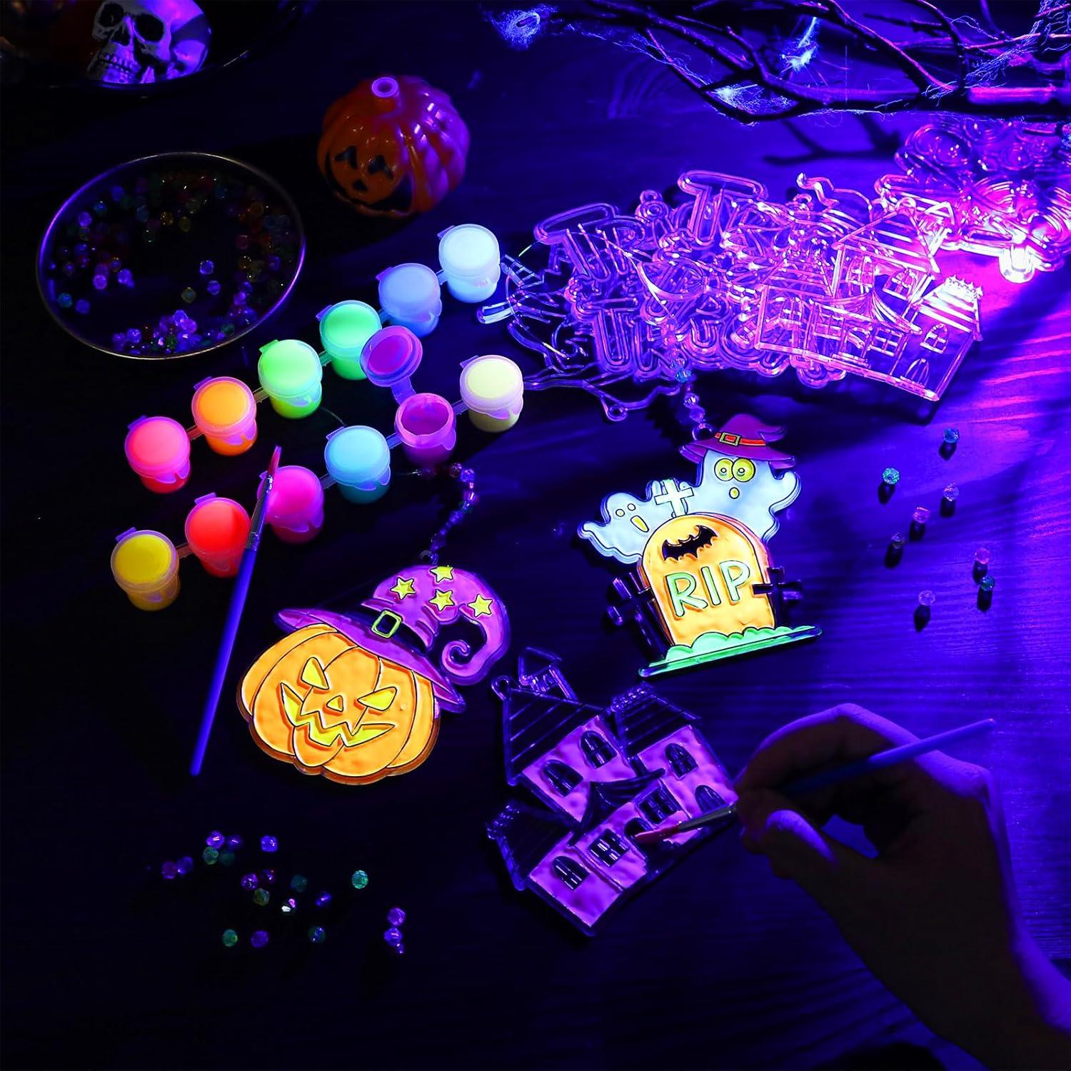 Kit de Arte de Ventanas Halloween WinnerWhy - 32 Pegatinas Luminosas