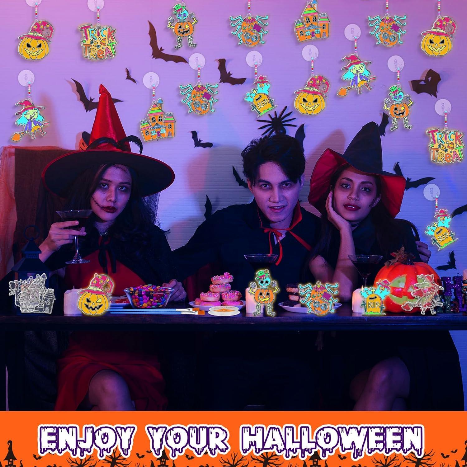 Kit de Arte de Ventanas Halloween WinnerWhy - 32 Pegatinas Luminosas