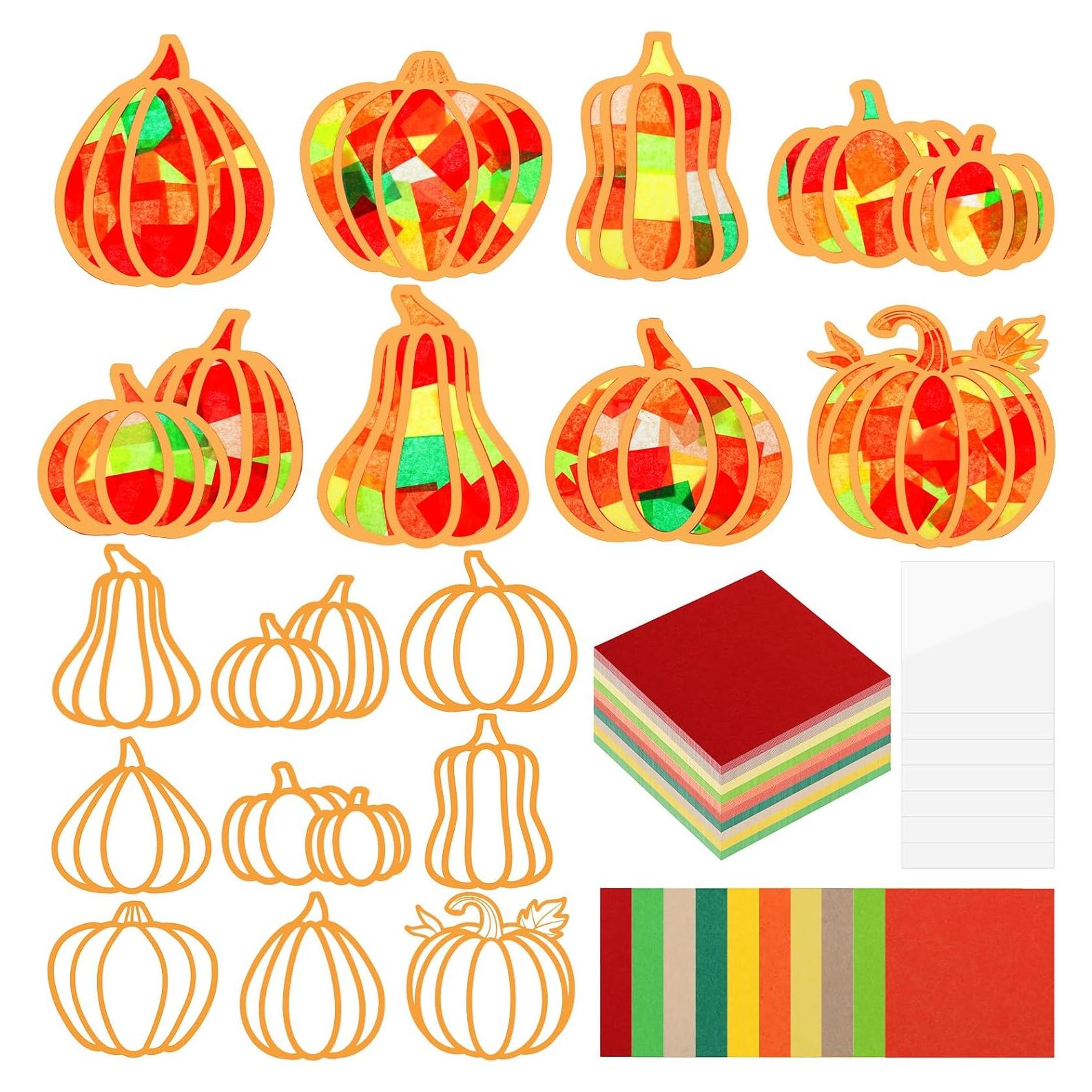Zonon Kit de Manualidades Otoñales 27 Pcs Calabazas Suncatchers
