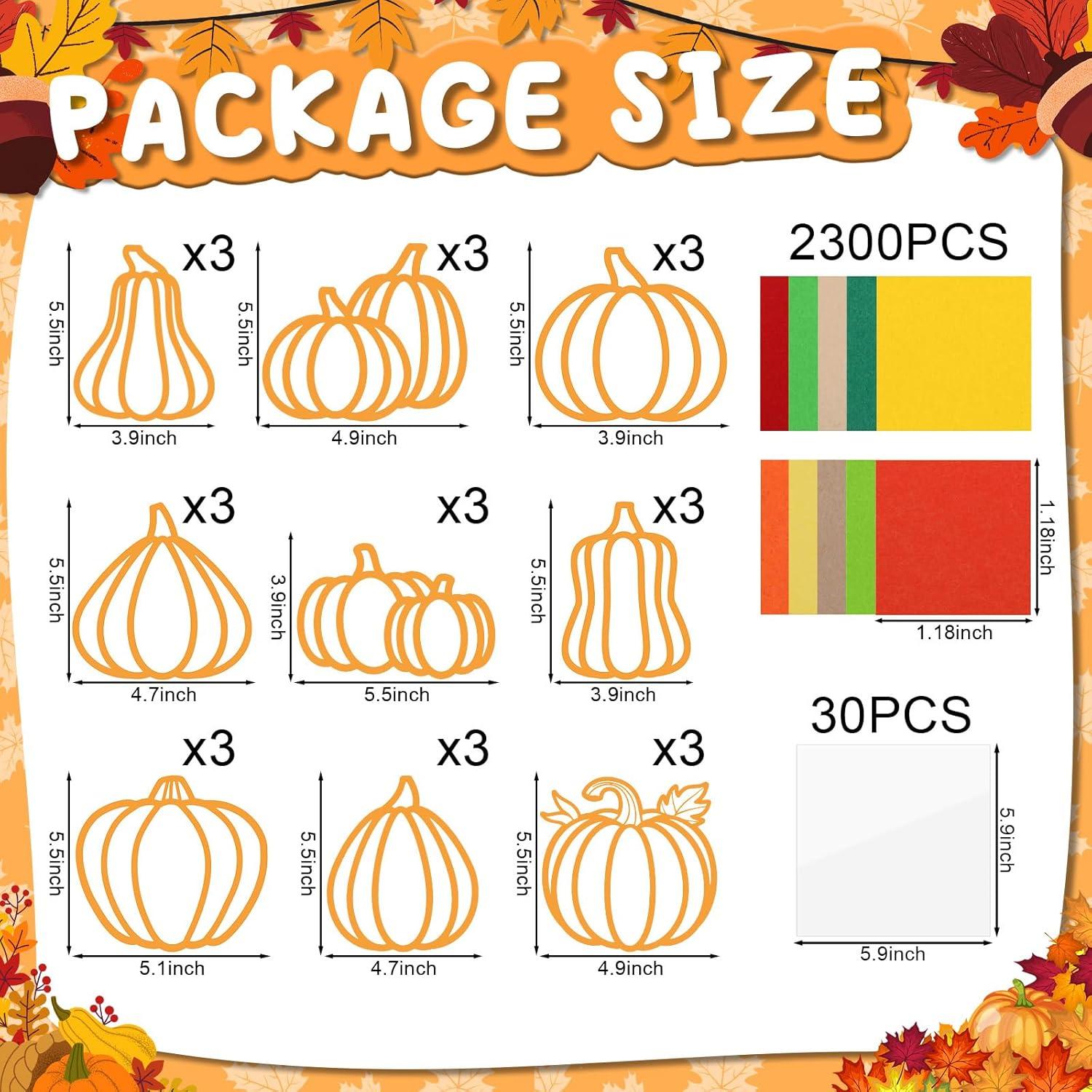 Zonon Kit de Manualidades Otoñales 27 Pcs Calabazas Suncatchers