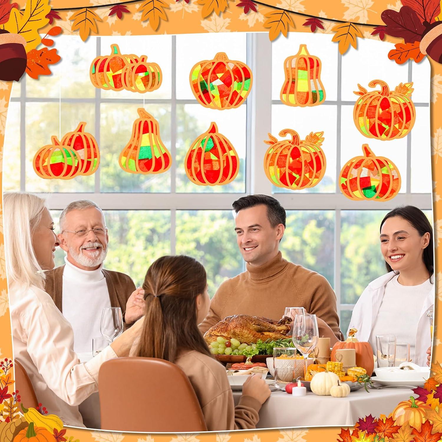 Zonon Kit de Manualidades Otoñales 27 Pcs Calabazas Suncatchers