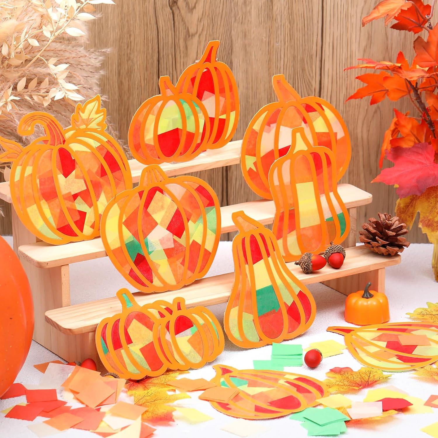 Zonon Kit de Manualidades Otoñales 27 Pcs Calabazas Suncatchers