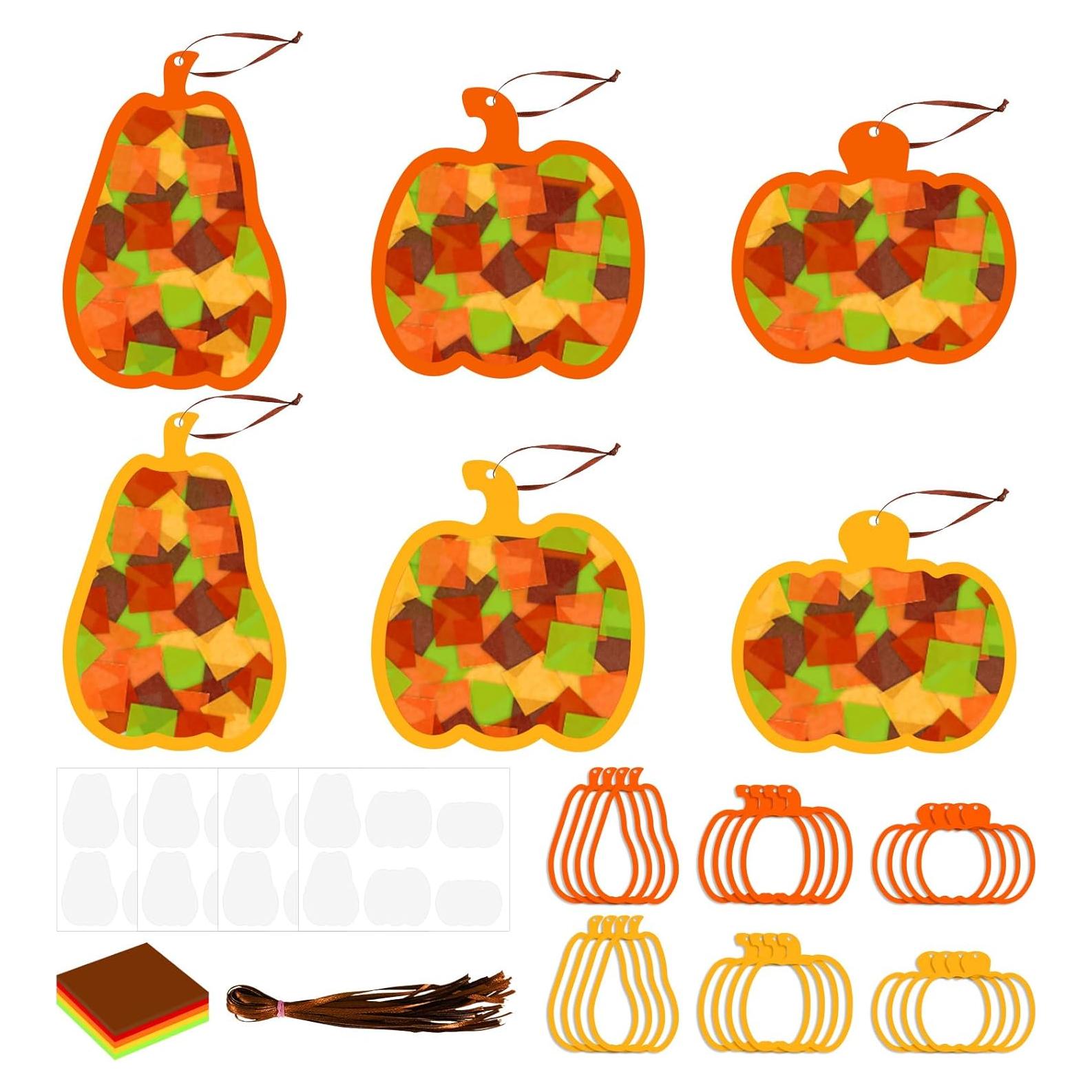 Kit de Manualidades de Papel Calabaza Otoño Whaline 24 Piezas