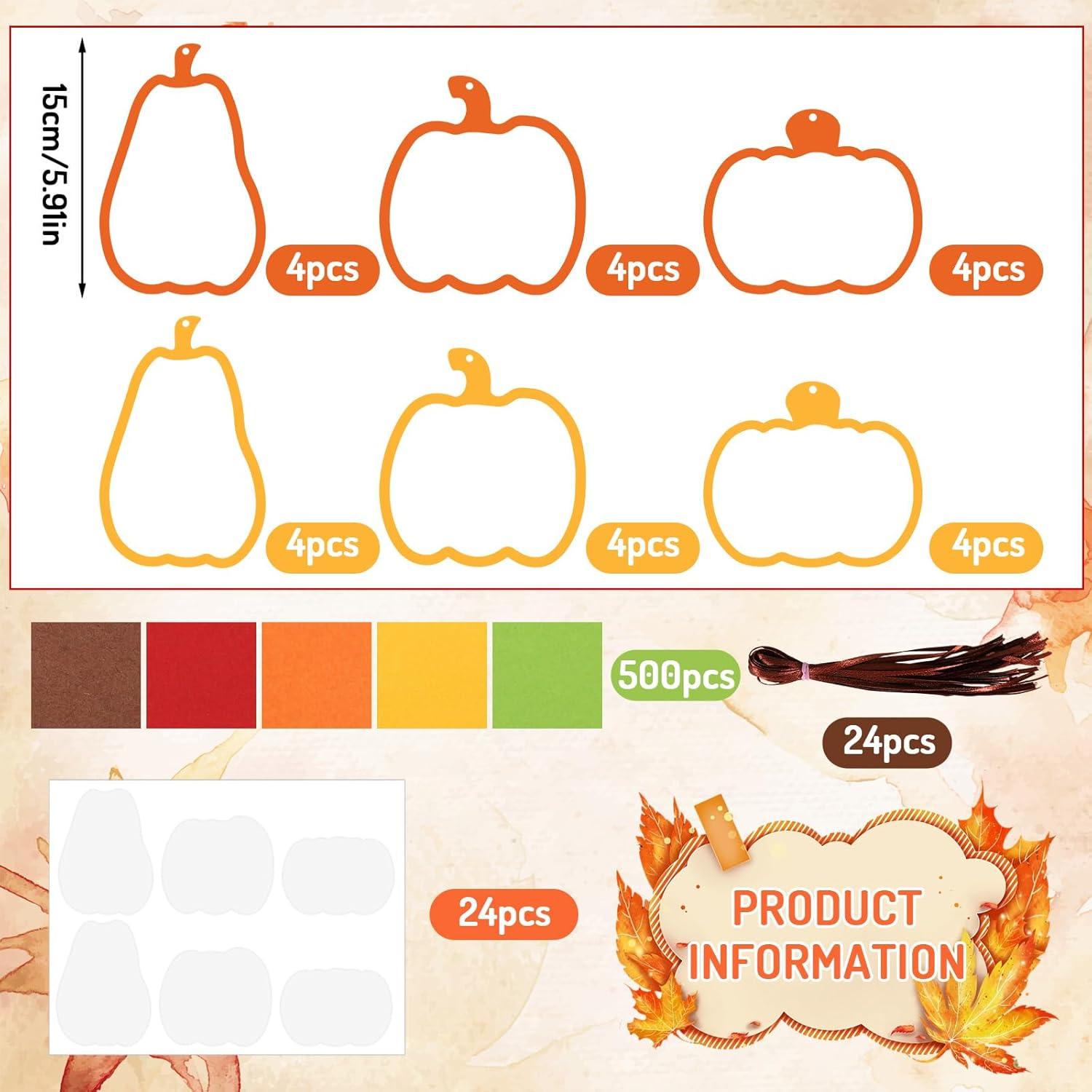 Kit de Manualidades de Papel Calabaza Otoño Whaline 24 Piezas