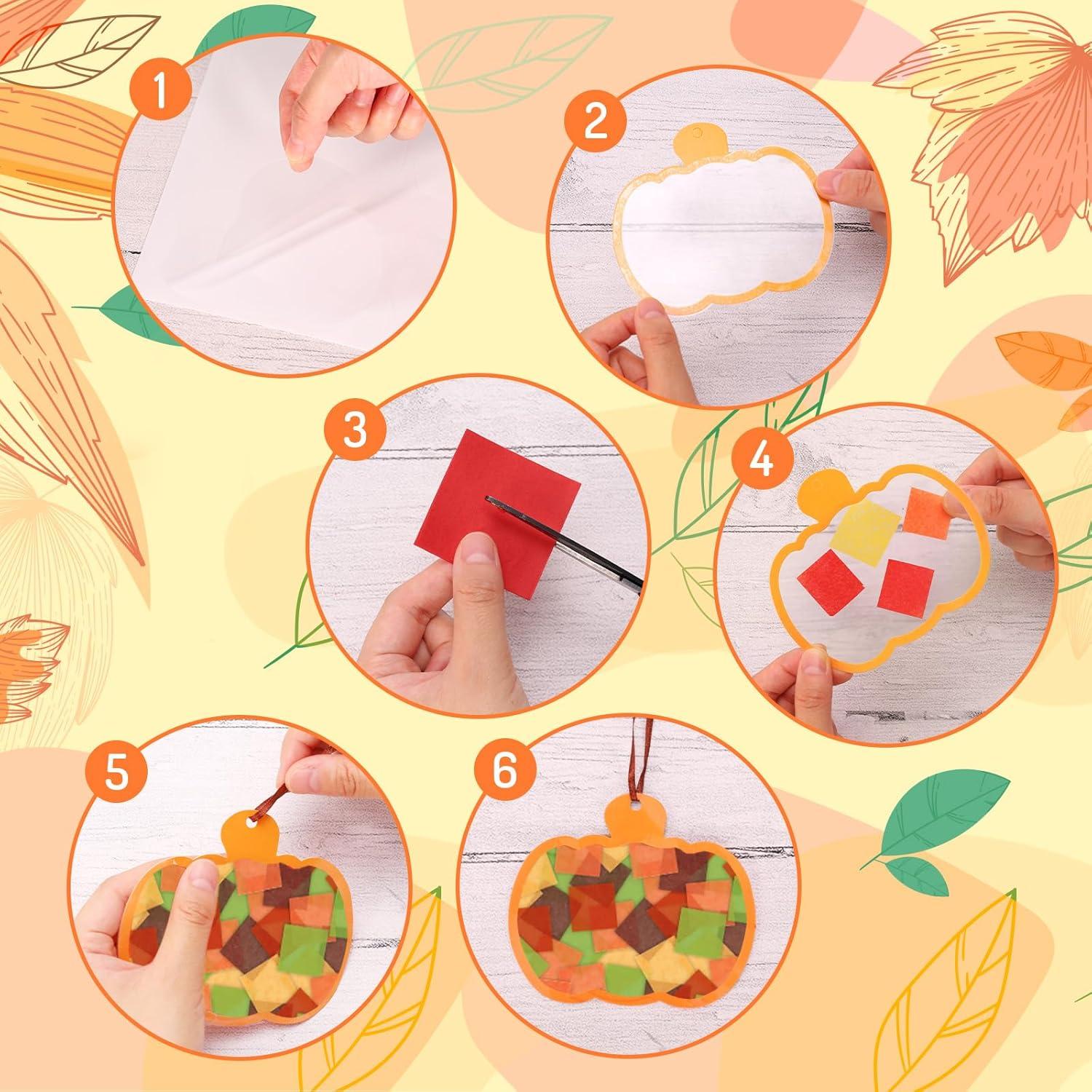 Kit de Manualidades de Papel Calabaza Otoño Whaline 24 Piezas