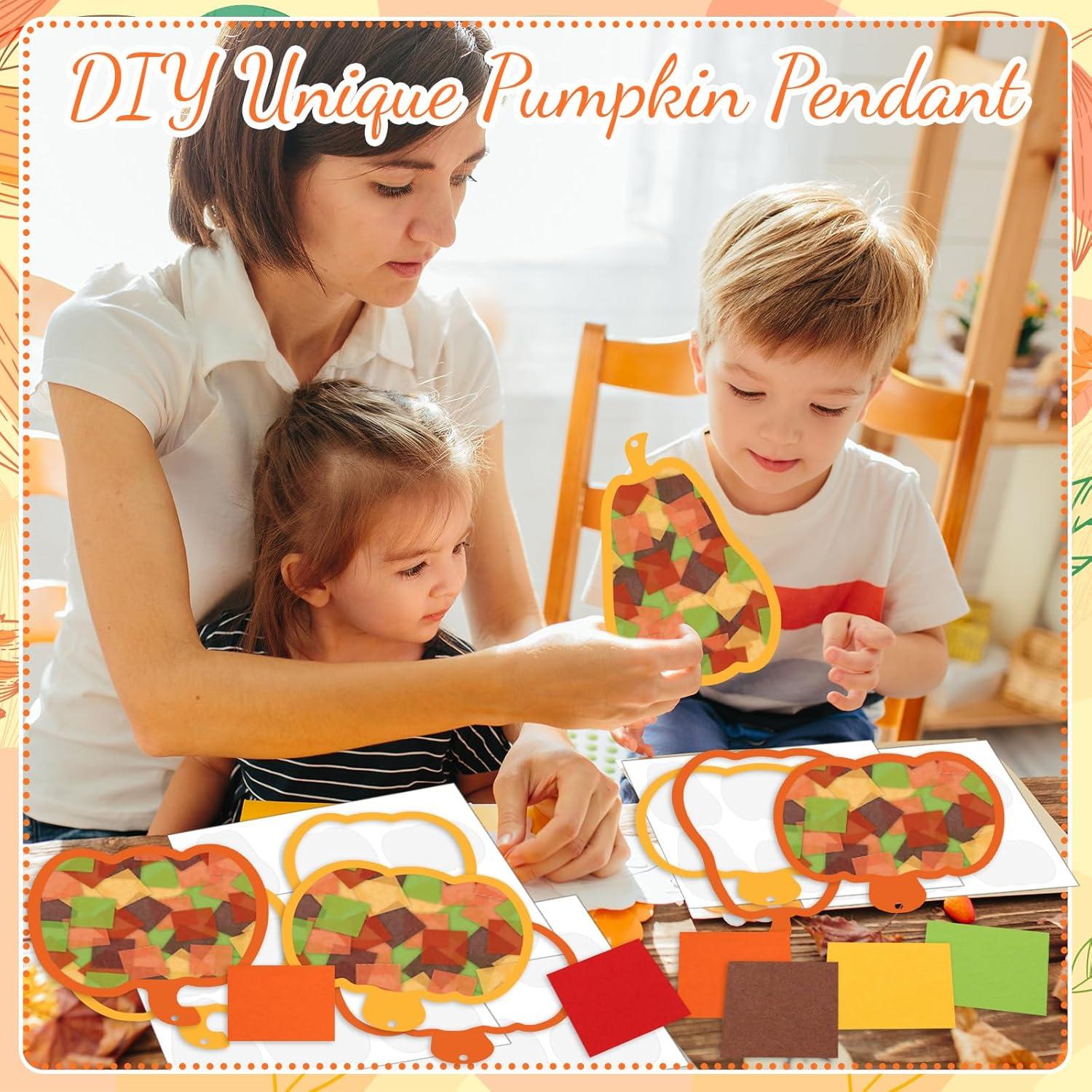 Kit de Manualidades de Papel Calabaza Otoño Whaline 24 Piezas