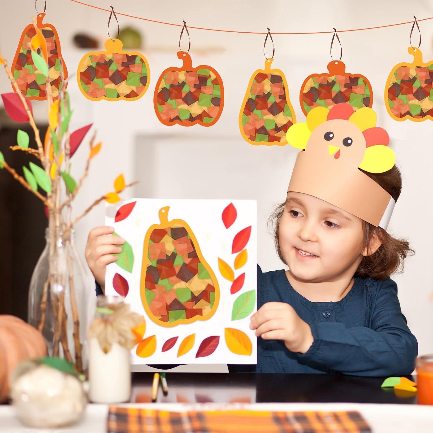 Kit de Manualidades de Papel Calabaza Otoño Whaline 24 Piezas