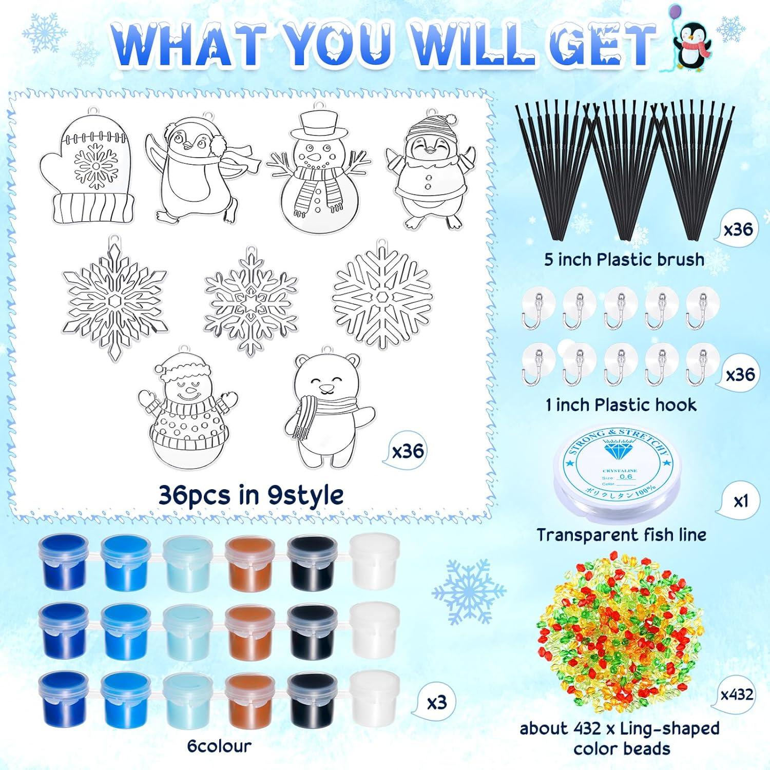 Capoda Kit de Manualidades Atrapa Rayos Copos de Nieve 36 Piezas