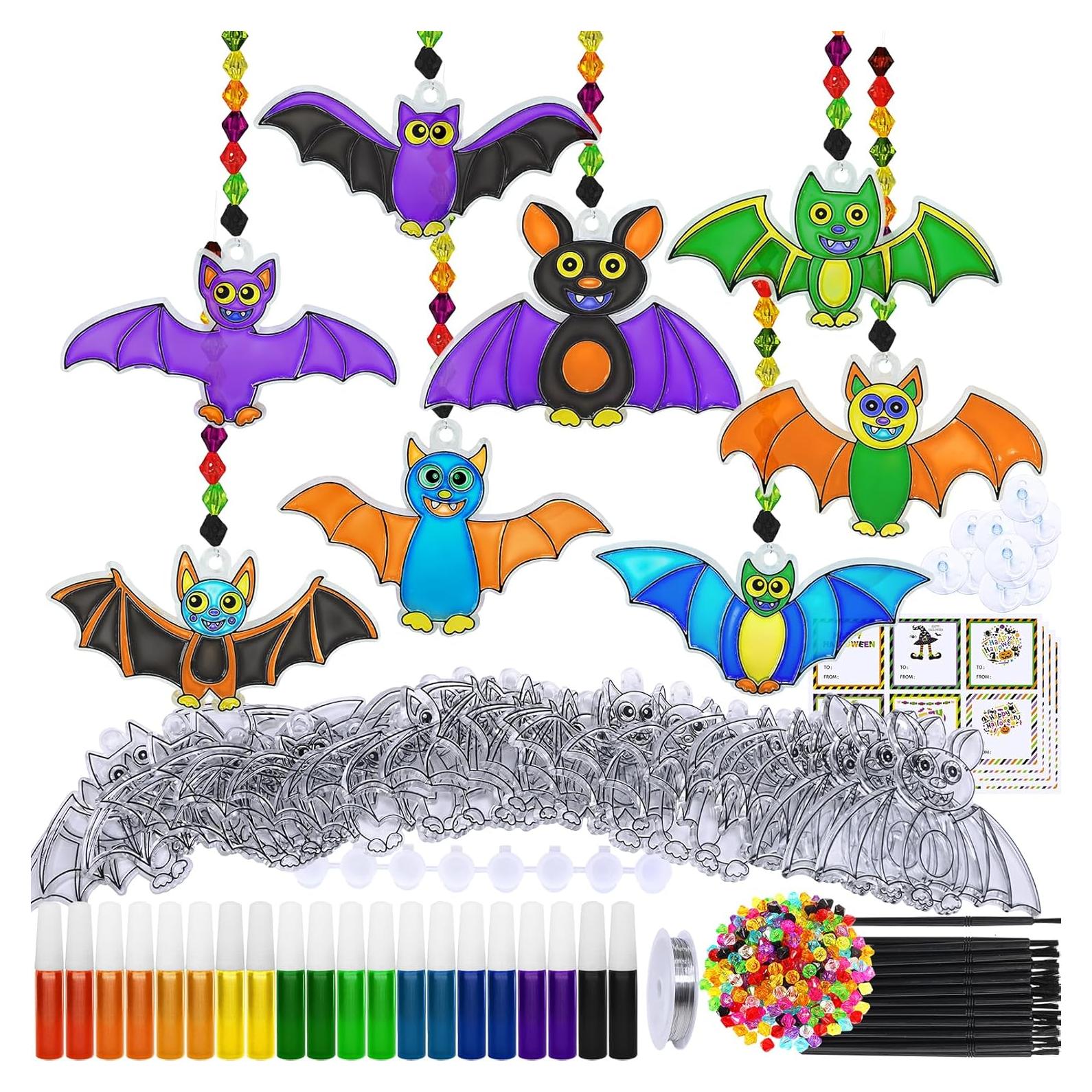 Kit de Manualidades Winlyn 24 Atrapadores de Sol Murciélago Halloween